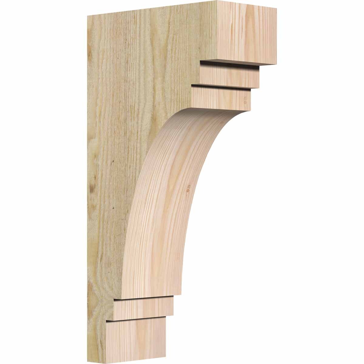 Ekena Millwork COR04X08X16PEC00RDF 4-in x 8-in x 16-in Pescadero Unfinished Douglas fir Wood Paintable/Stainable Corbel