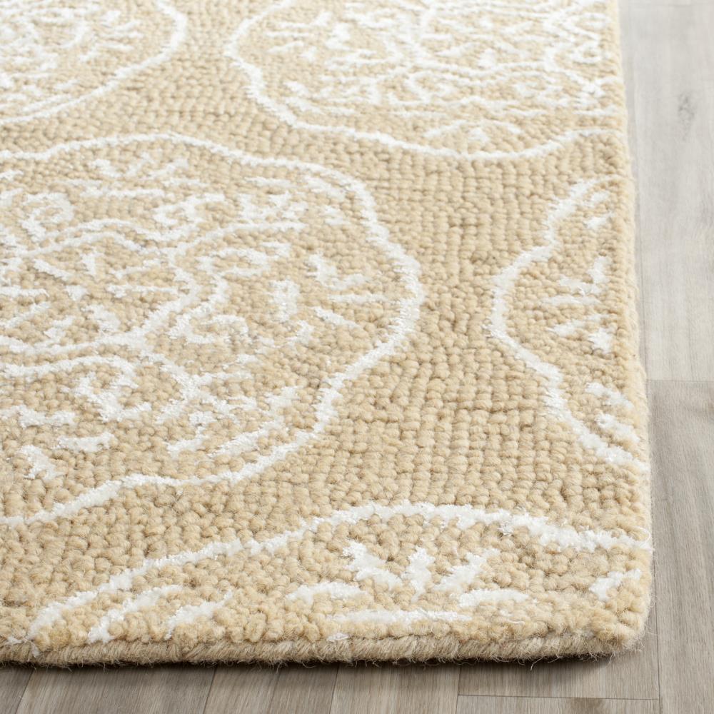 Bella 4' x 6' Beige White Hand-Tufted Wool Rug