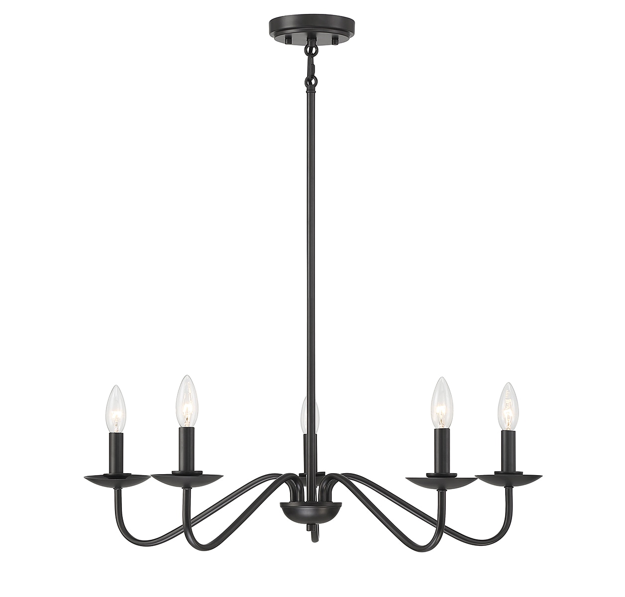 Meridian Lite Trends M100120MBK 5-Light Chandelier in Matte Black 5 -Light Matte Black Modern/contemporary For Use in Bedrooms, Dining Rooms, Foyers, Kitchens, Living Rooms Chandelier