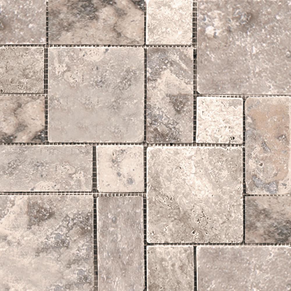 Emser T06MINISI1212MSH Travertine 10-Pack Silver Natural Stone Travertine Border Tile (12-in x 12-in)