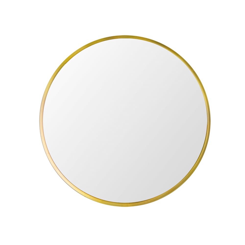 Kahomvis FLY-QPW6-1064 27.5-Inches x 27.5-Inches Framed Round Bathroom Vanity Mirror ( Gold )