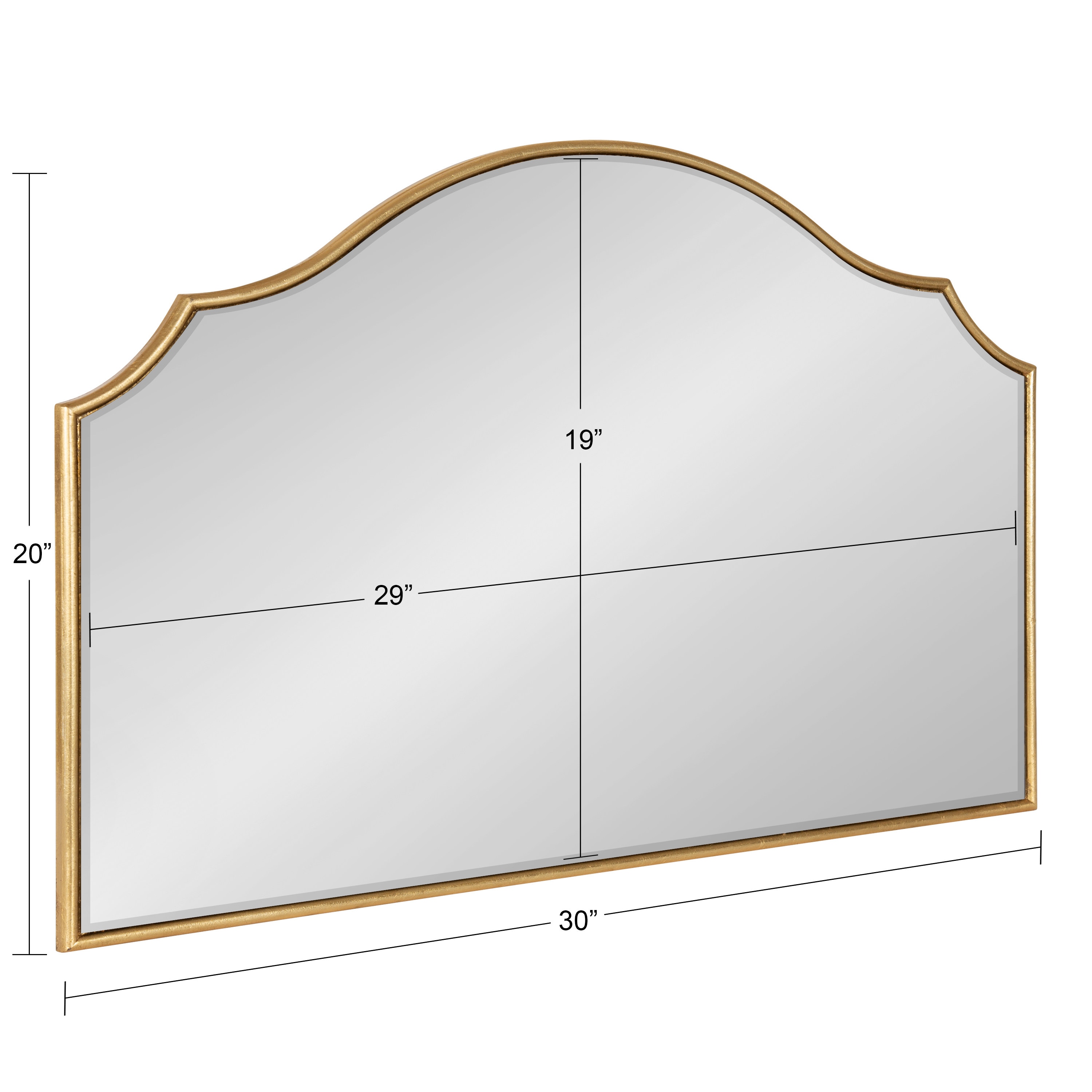 Gold Scalloped Edge Full Length Rectangular Wall Mirror