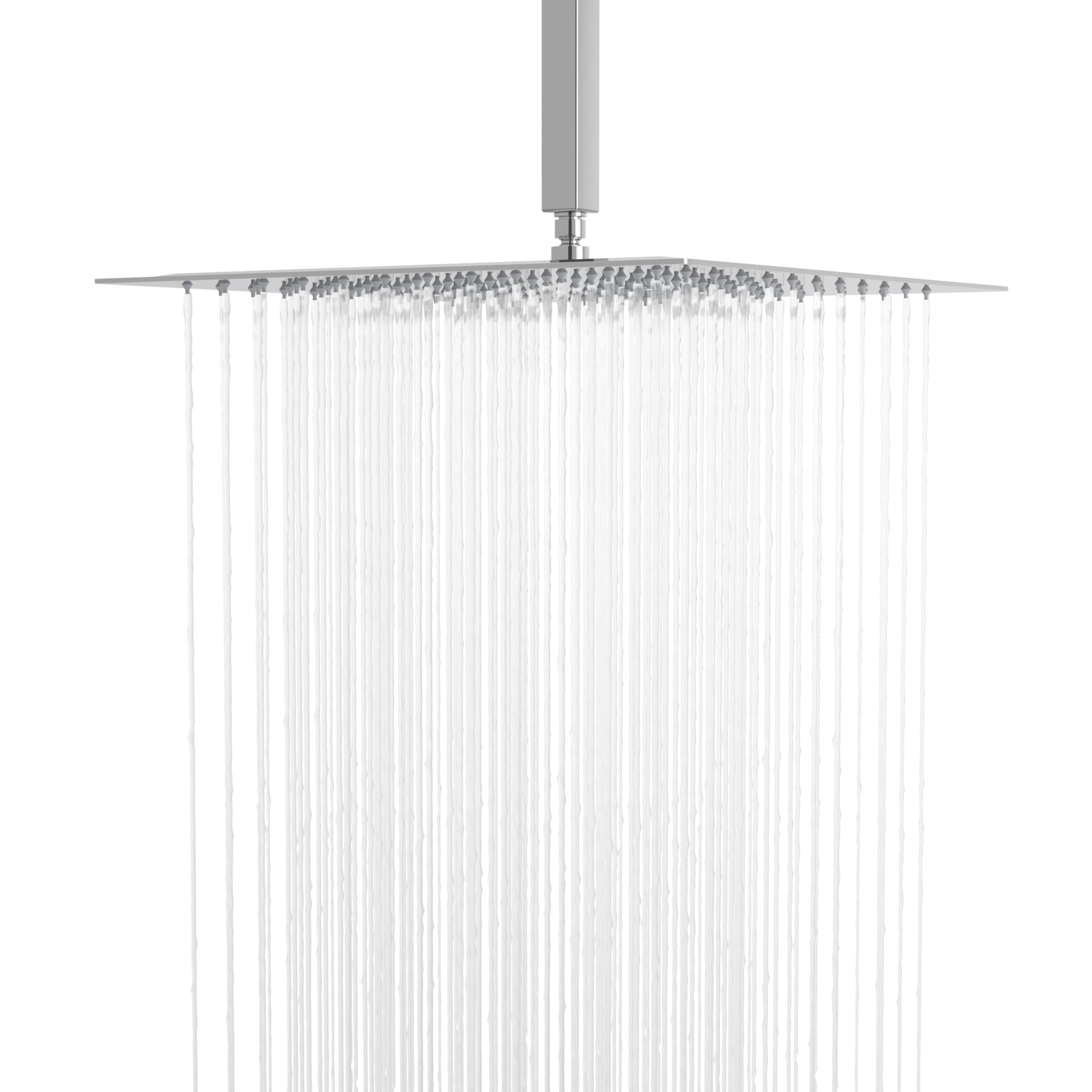 KICHAE KSLF17007-CH 1 -Spray Chrome 16-in Square Rain High Pressure Shower Head 2.5 GPM