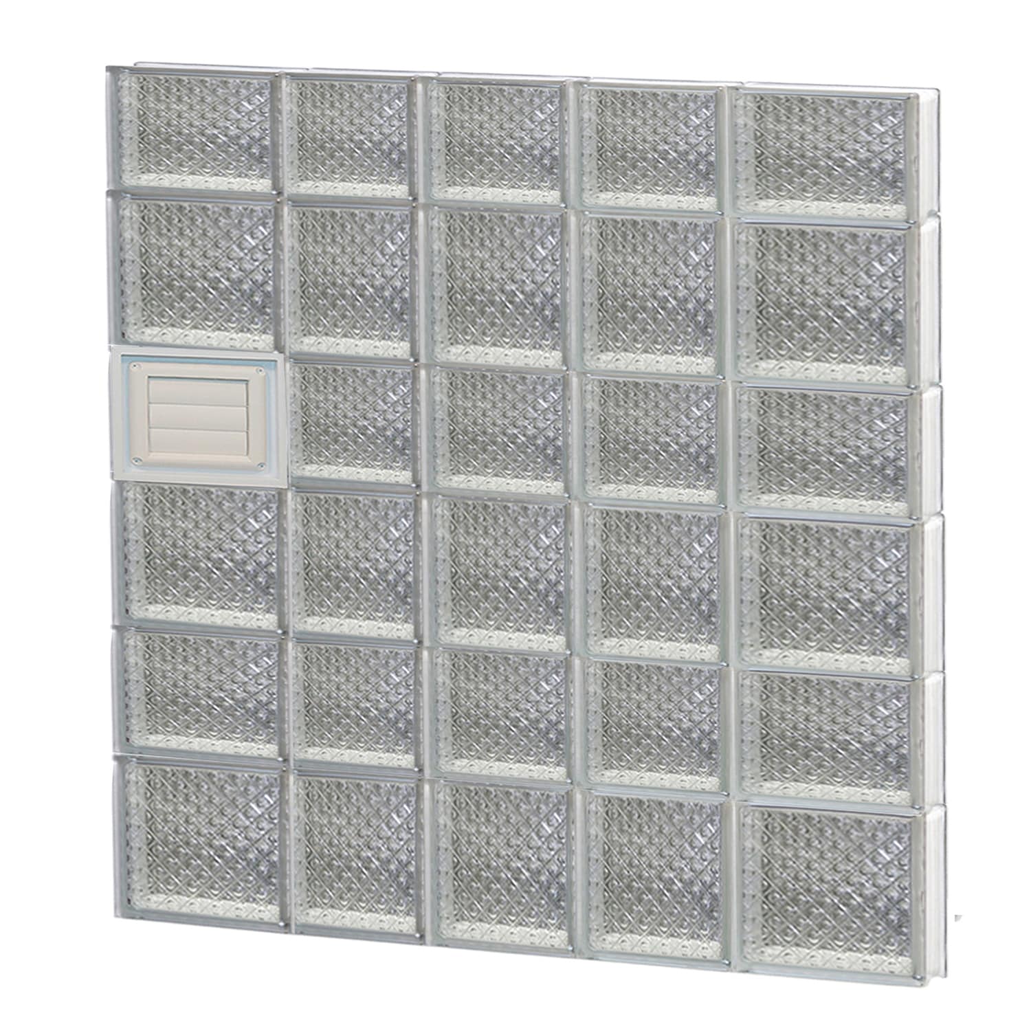 REDI2SET D3442DP Diamond Glass 32-3/4-in x 40-1/2-in Frameless Replacement Dryer vent Glass Block Window