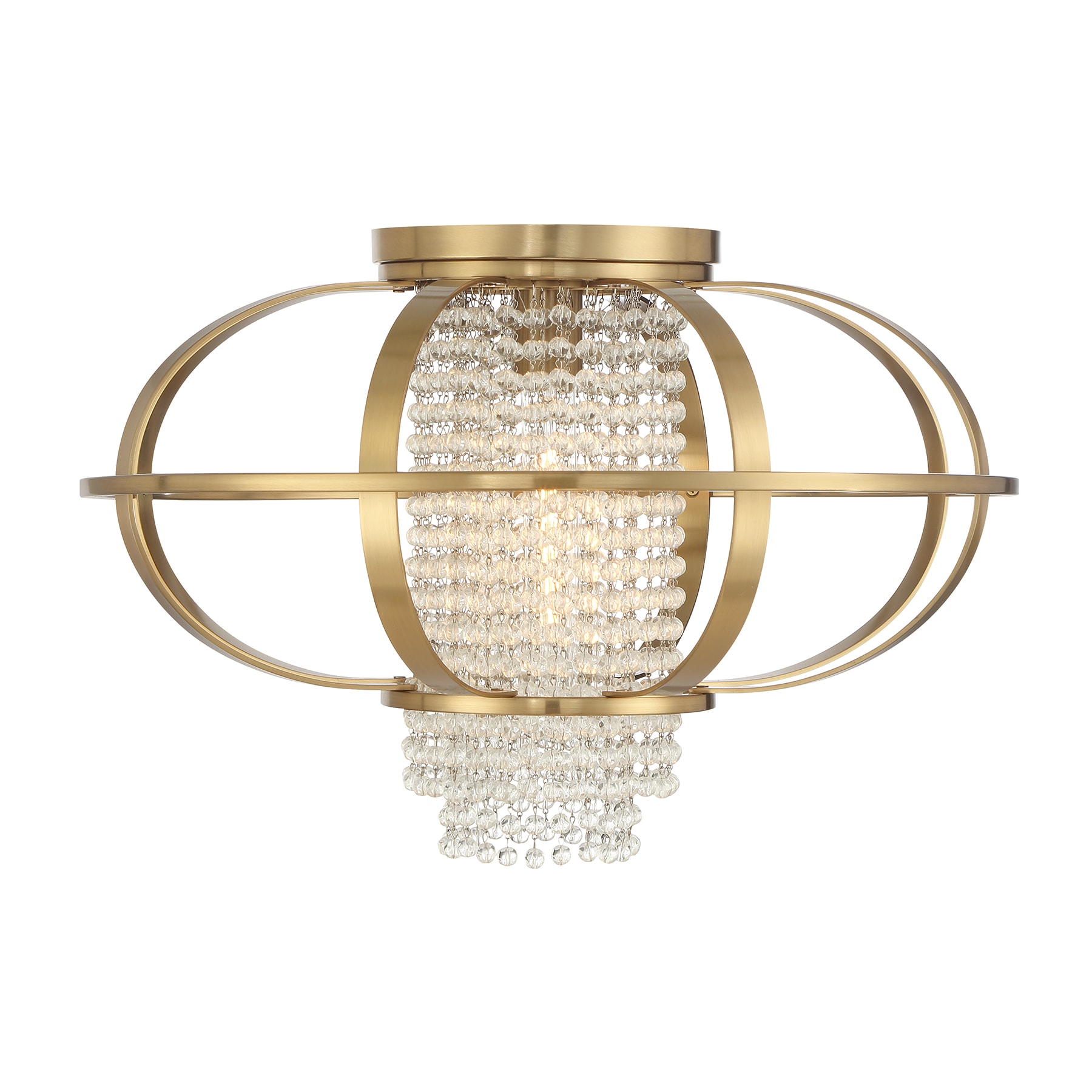 Savoy House 6-5218-1-322 Idlewild 1-Light Ceiling Light in Warm Brass 1 -Light 20-in Antique Brass Flush Mount Light