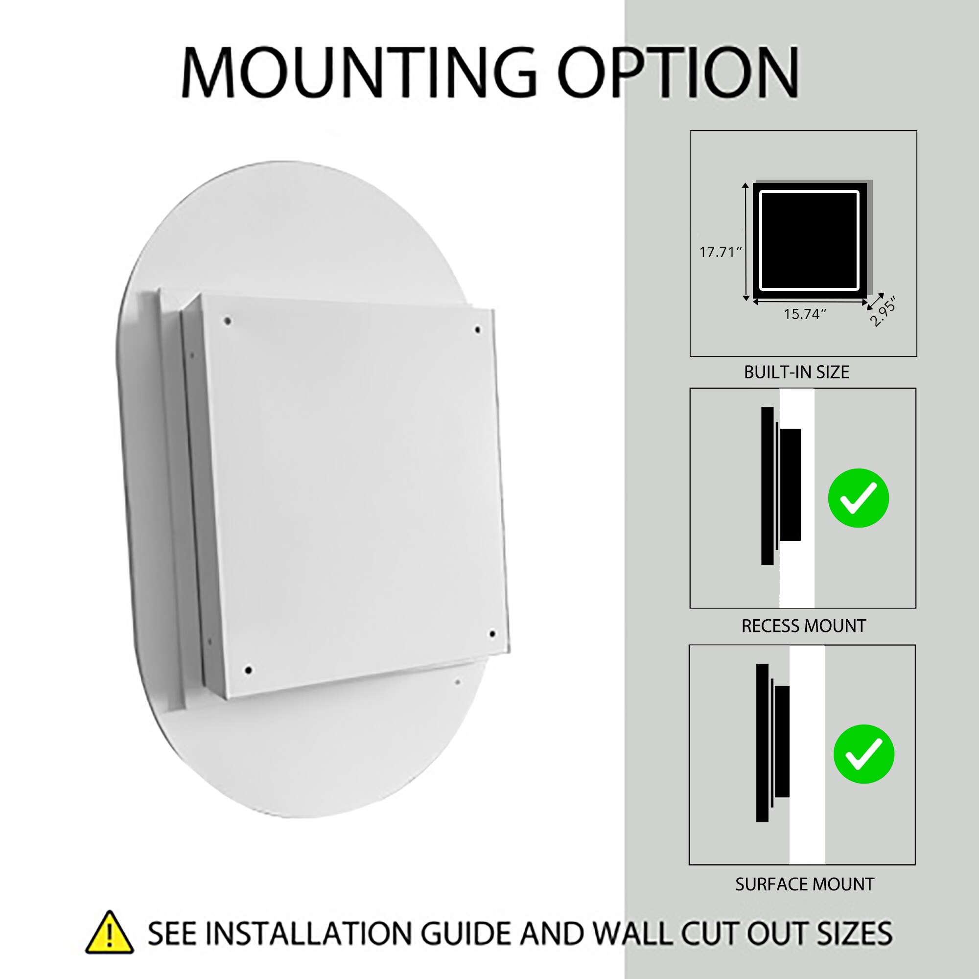 WELLFOR EX-2836C Bathroom-Medicine-Cabinets - View #5