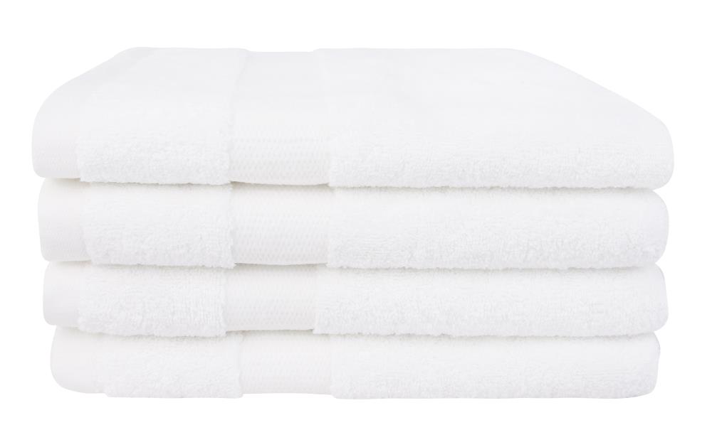 Everplush 4-Piece White Cotton Quick Dry Hand Towel (Classic Hotel Towels)  in the Bathroom Towels department at