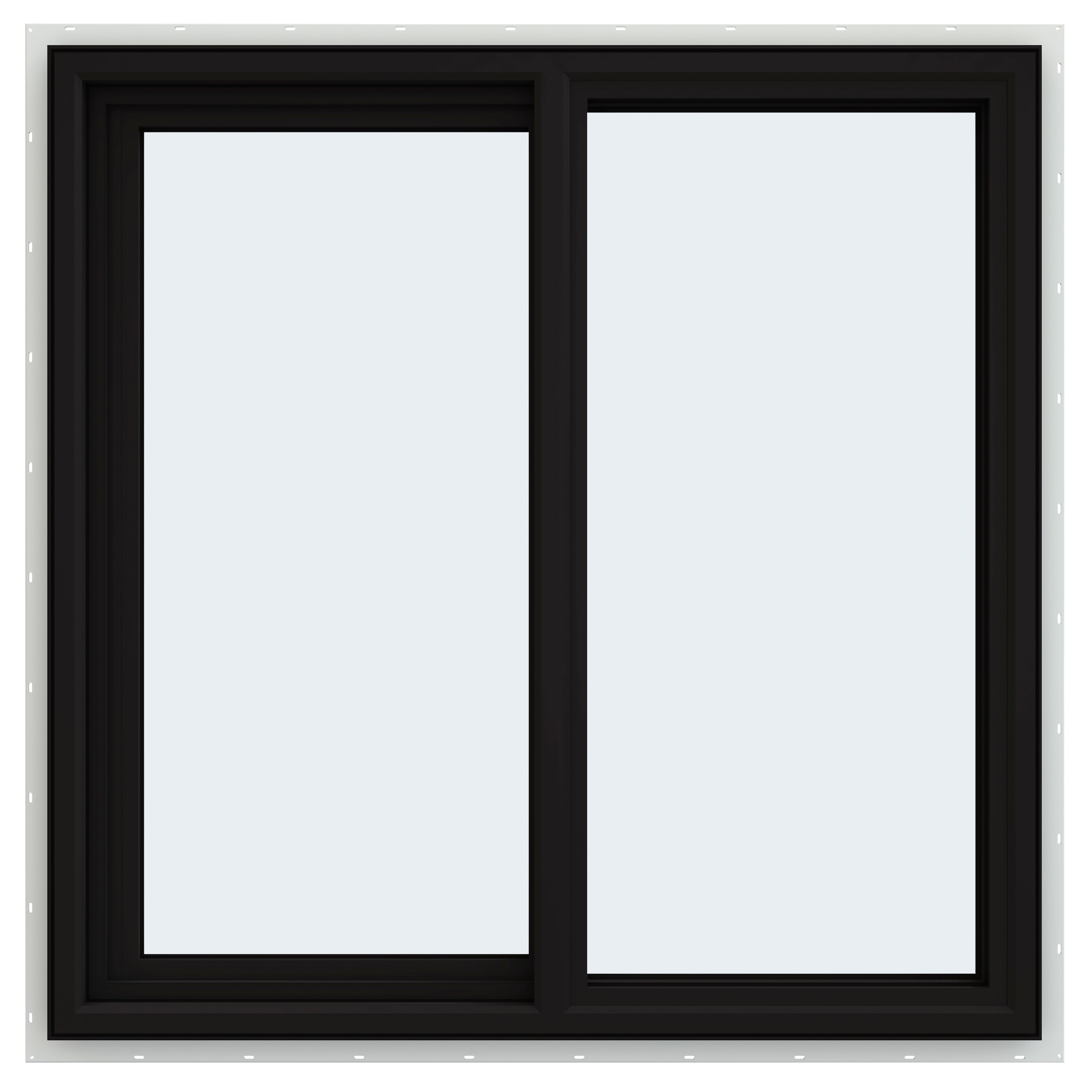 JELD-WEN LOWOLJW234900109 FiniShield V-4500 35-1/2-in x 35-1/2-in Black Exterior White Interior Left-Handed Vinyl Sliding Window Annealed Glass (Full Screen Included)