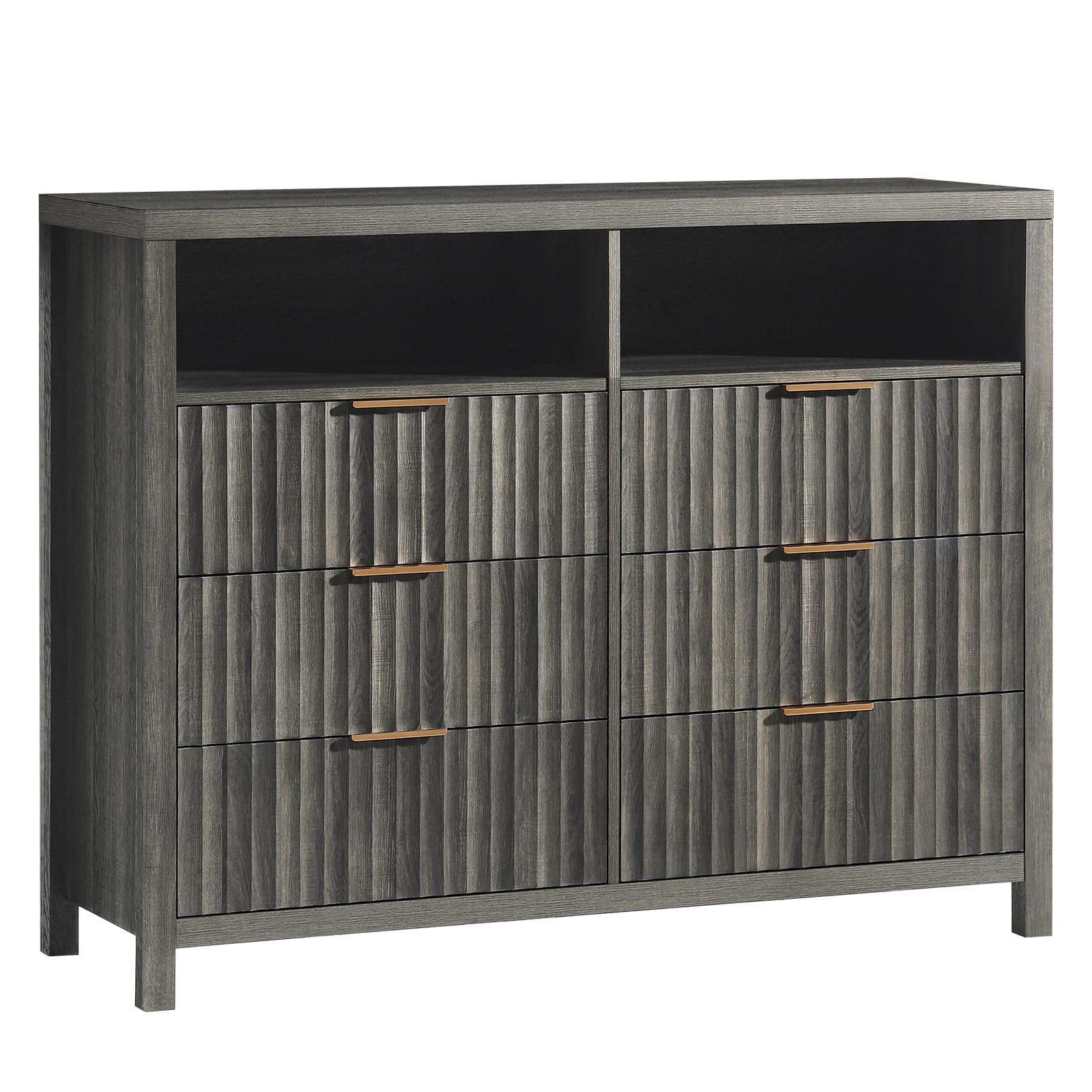 LTMATE LSAFSC0006BK Midnight Oak 6 -Drawer Standard dresser