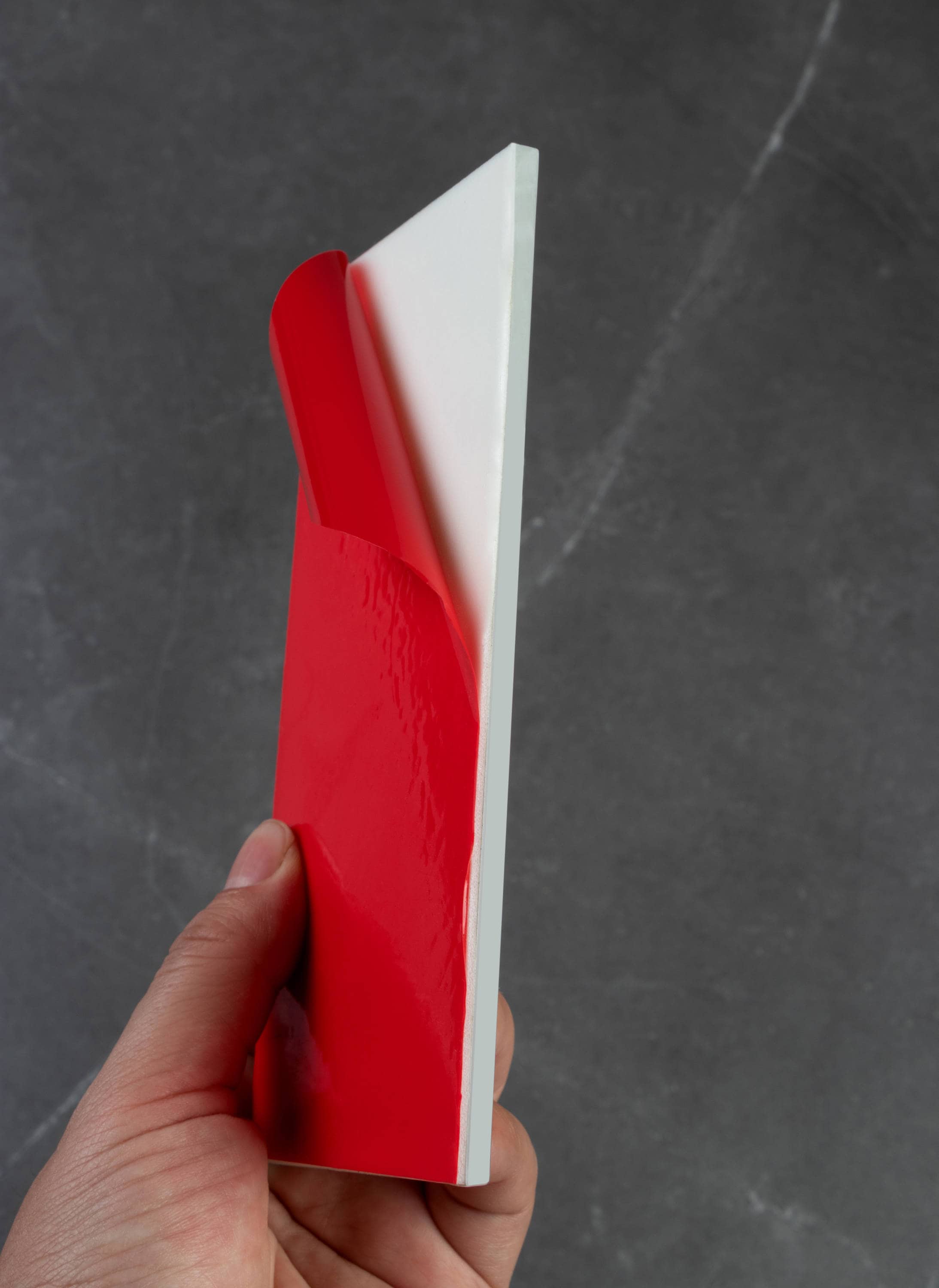 White Hand-Painted Glass Peel and Stick Subway Wall Tile