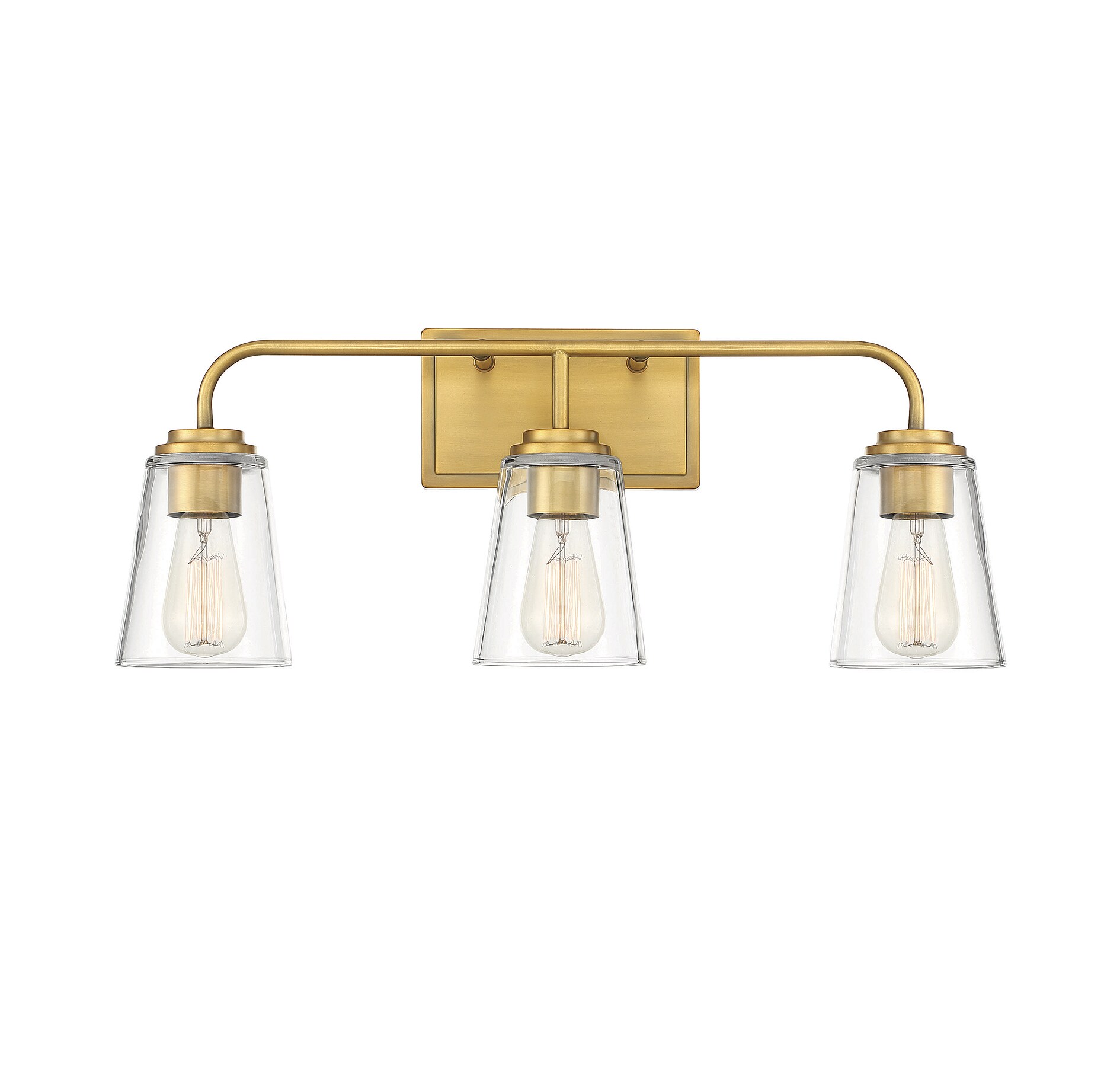 Meridian Lite Trends M80044NB Meridian 24-in 3 -Light Brushed Brass Farmhouse Vanity light