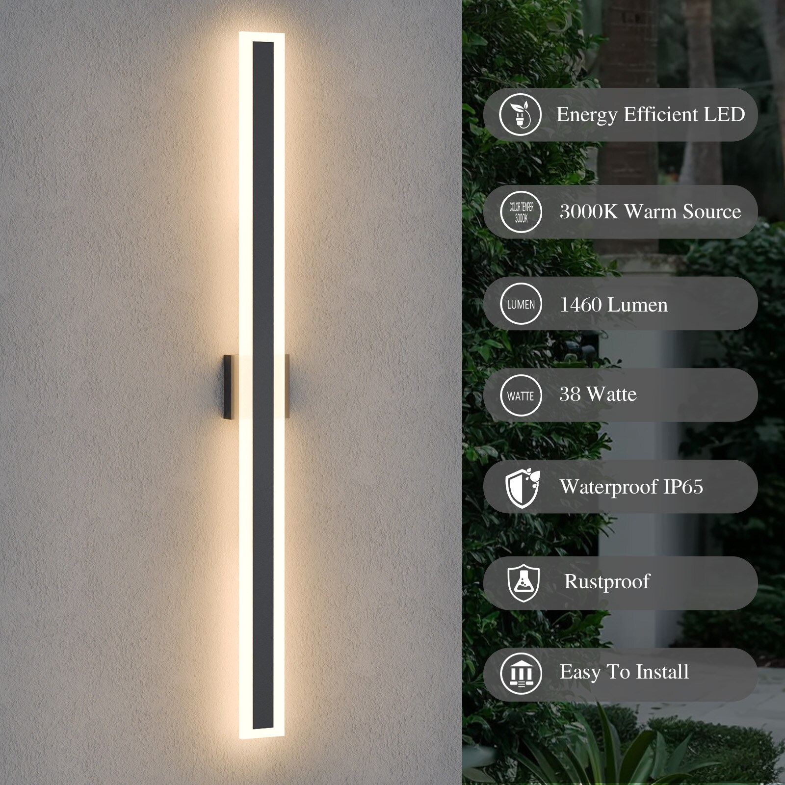 LamQee 06FTL0150EBK Outdoor-Wall-Lighting - View #3