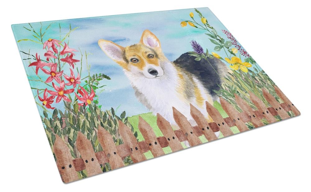 Caroline's Treasures CK1204LCB 11.25-in L x 15.75-in W Glass Cutting Board