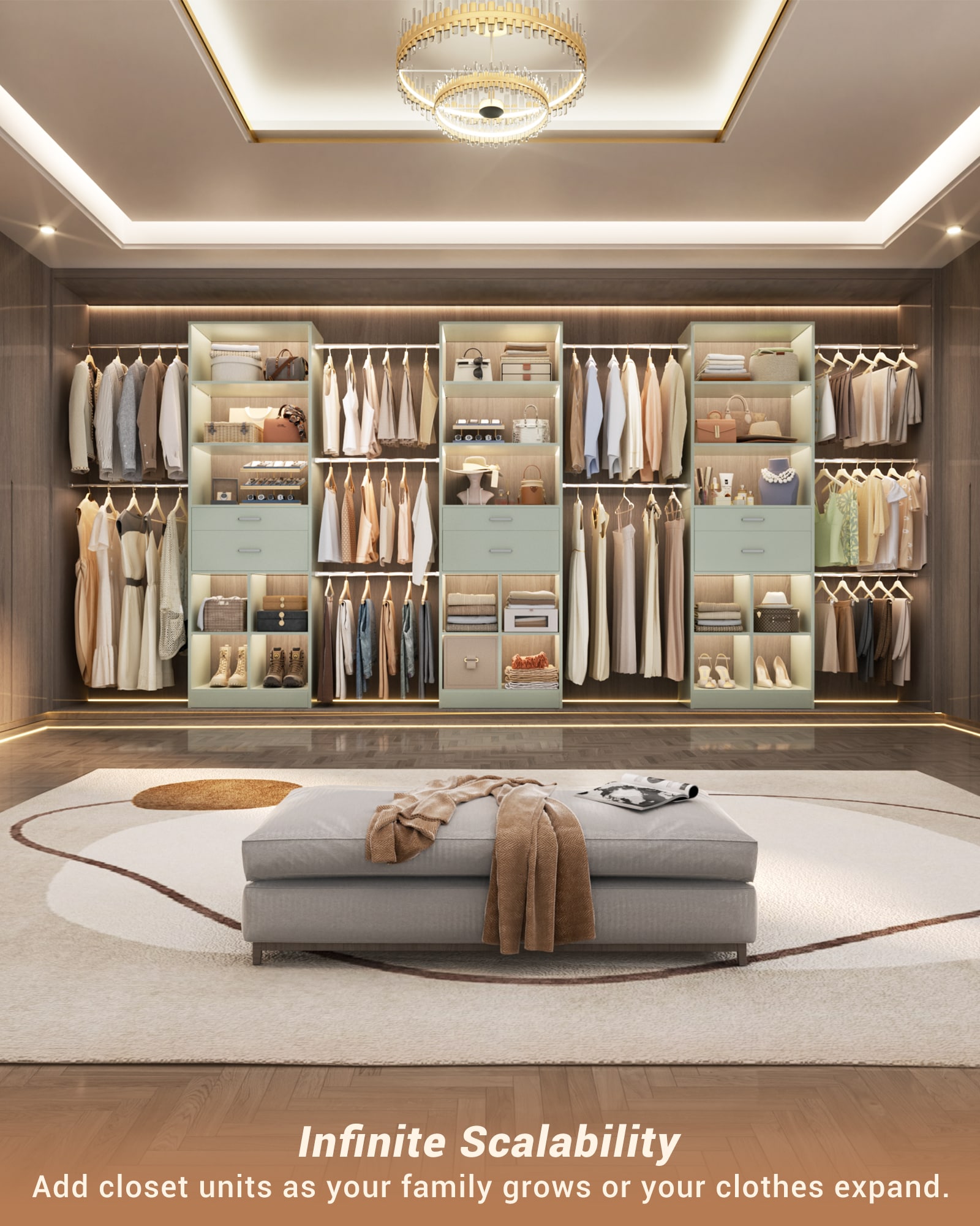 Aheaplus YCG-ZXJXLGS-C Wood-Closet-Kits - View #4
