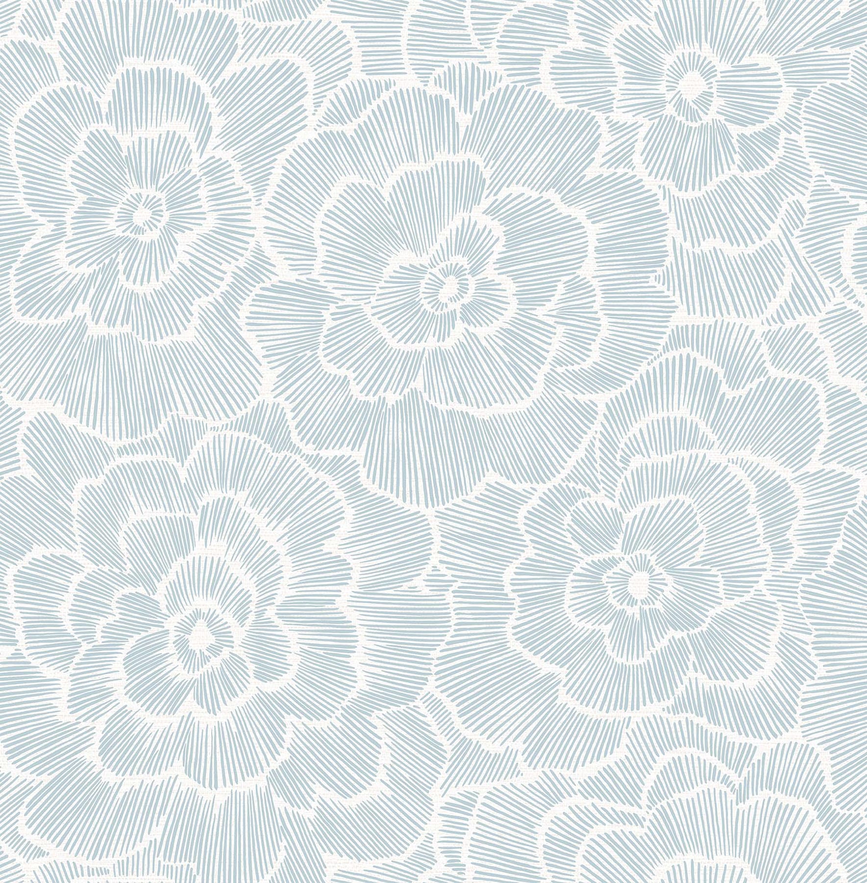 WallPops NU6297 30.75-sq ft Blue Vinyl Textured Floral 3D Self-adhesive Peel and Stick Wallpaper