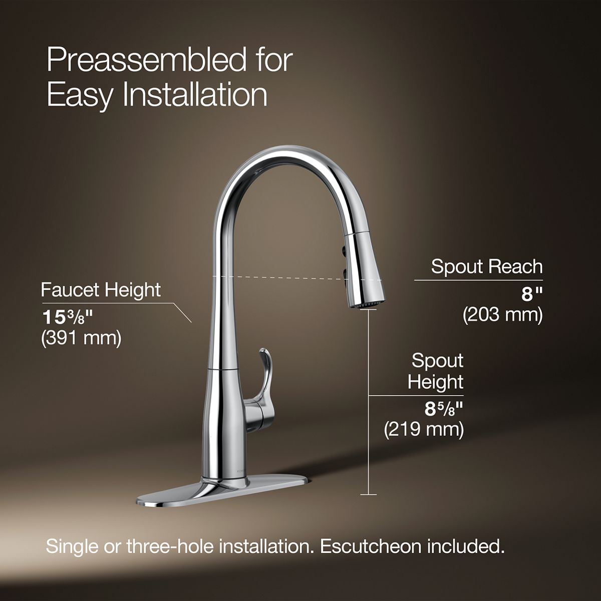 KOHLER 597-CP Kitchen-Faucets - View #3