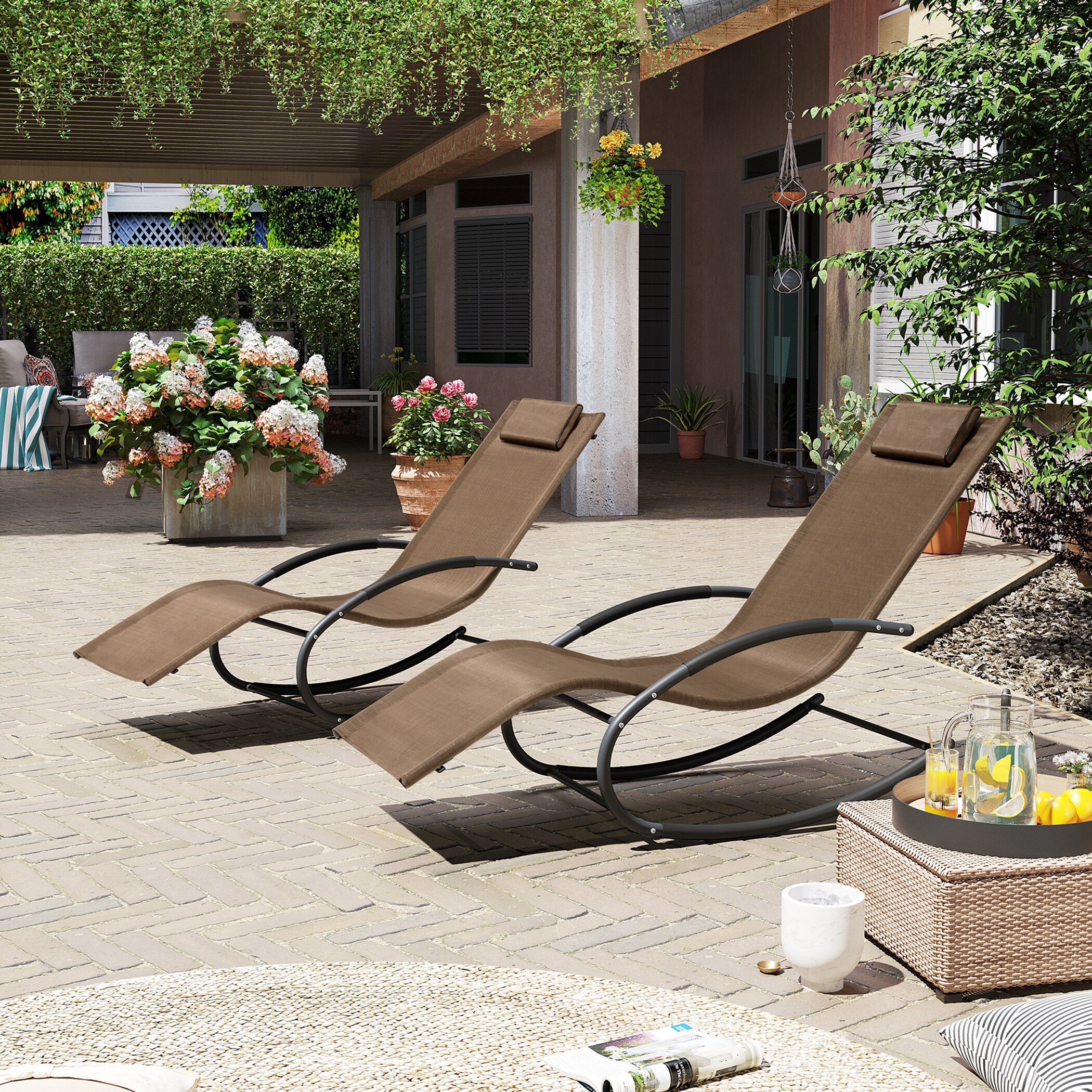 Crestlive Products CL-RC001BRN-2PC Patio-Chairs - View #2