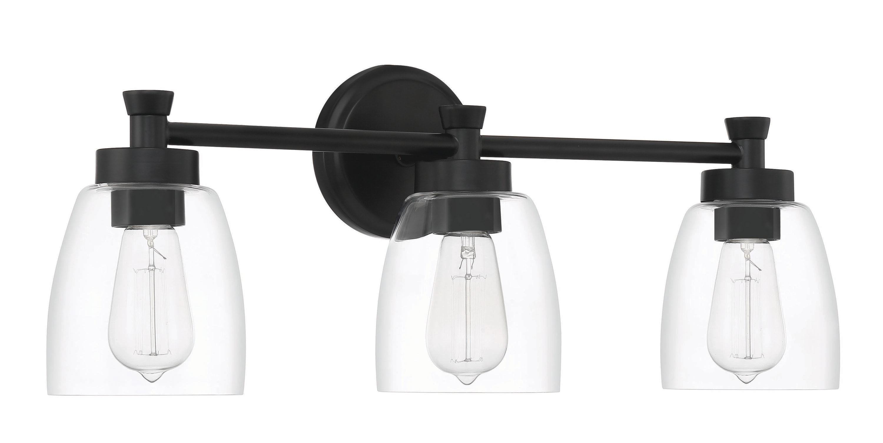 Craftmade 12724FB3 Henning 24.02-in 3 -Light Matte Black Transitional Vanity light