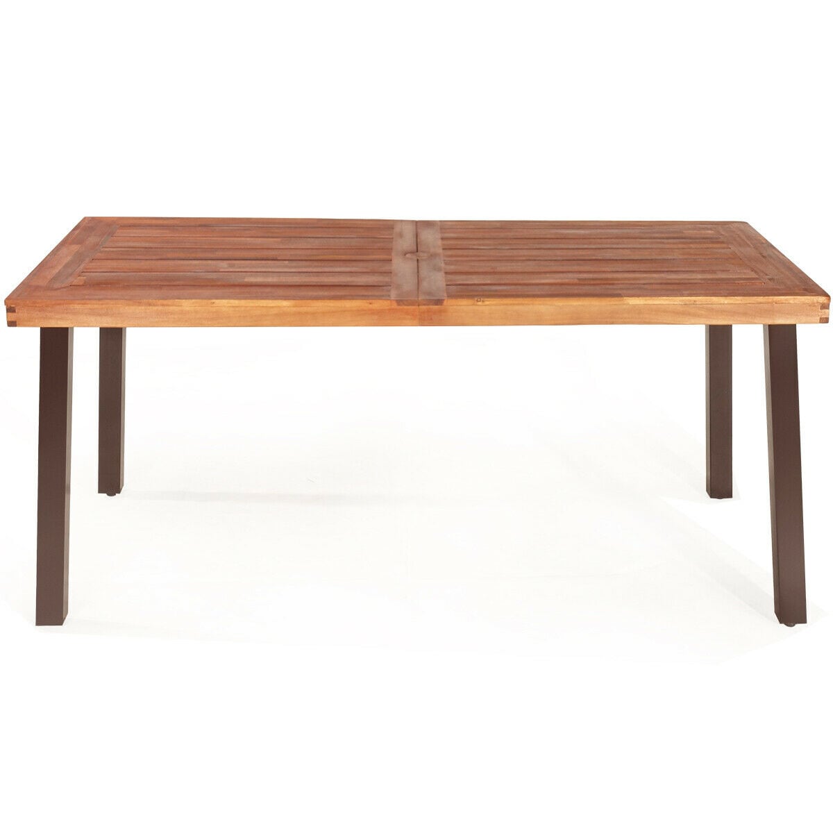 WELLFOR OUZN66354 Rectangle Outdoor Dining 32-in W x 67.5-in L with Umbrella Hole
