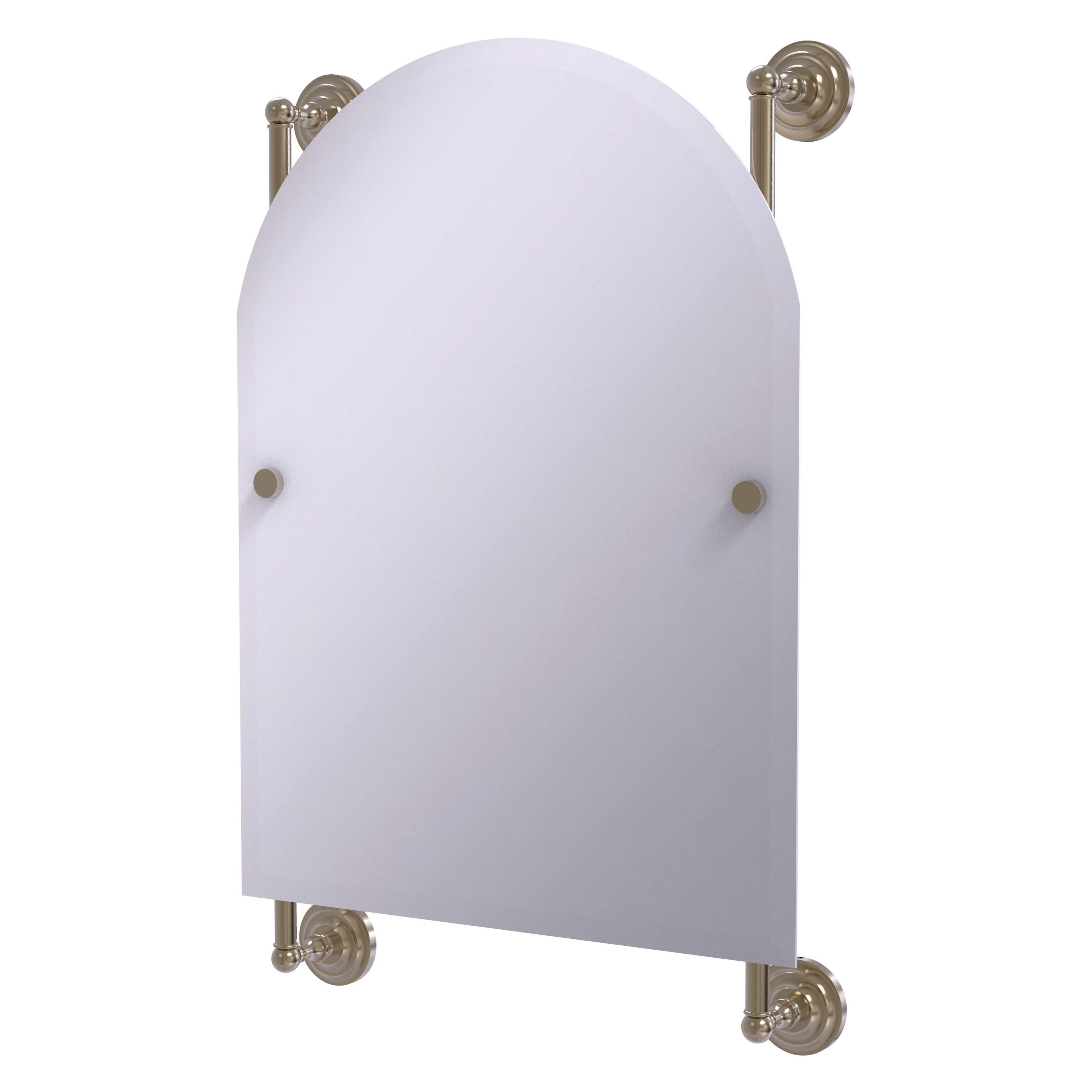 Prestige Que New 21-in x 32-in Antique Pewter Arch Frameless Bathroom Vanity Mirror | - Allied Brass PQN-27-94-PEW