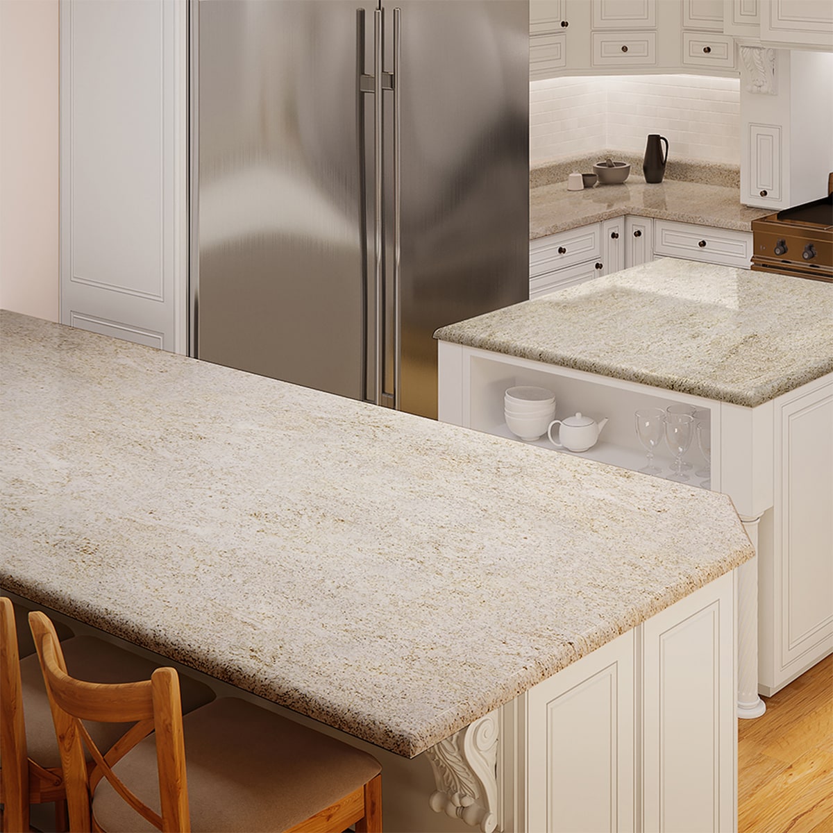 Allen Roth Celestial Shift Granite Off White Kitchen Countertop