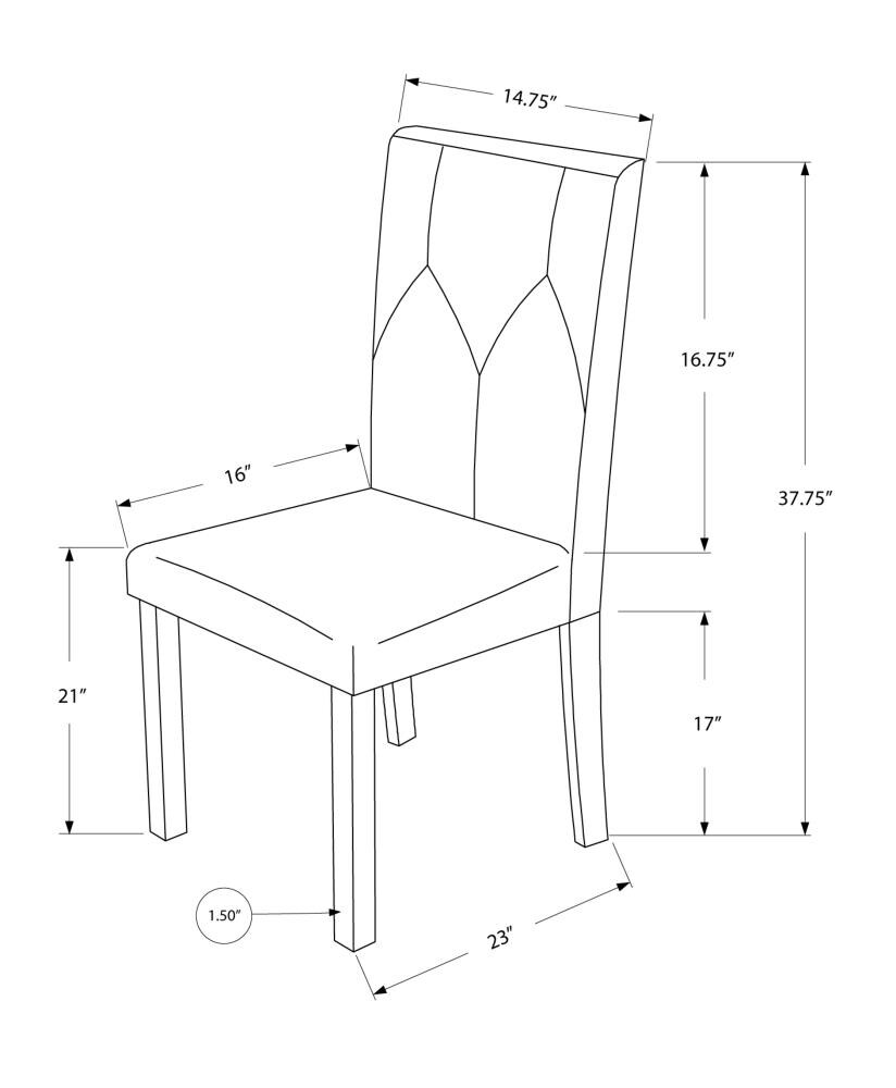 Monarch Specialties Set of 2 Dark Brown Side Chairs at Lowes.com