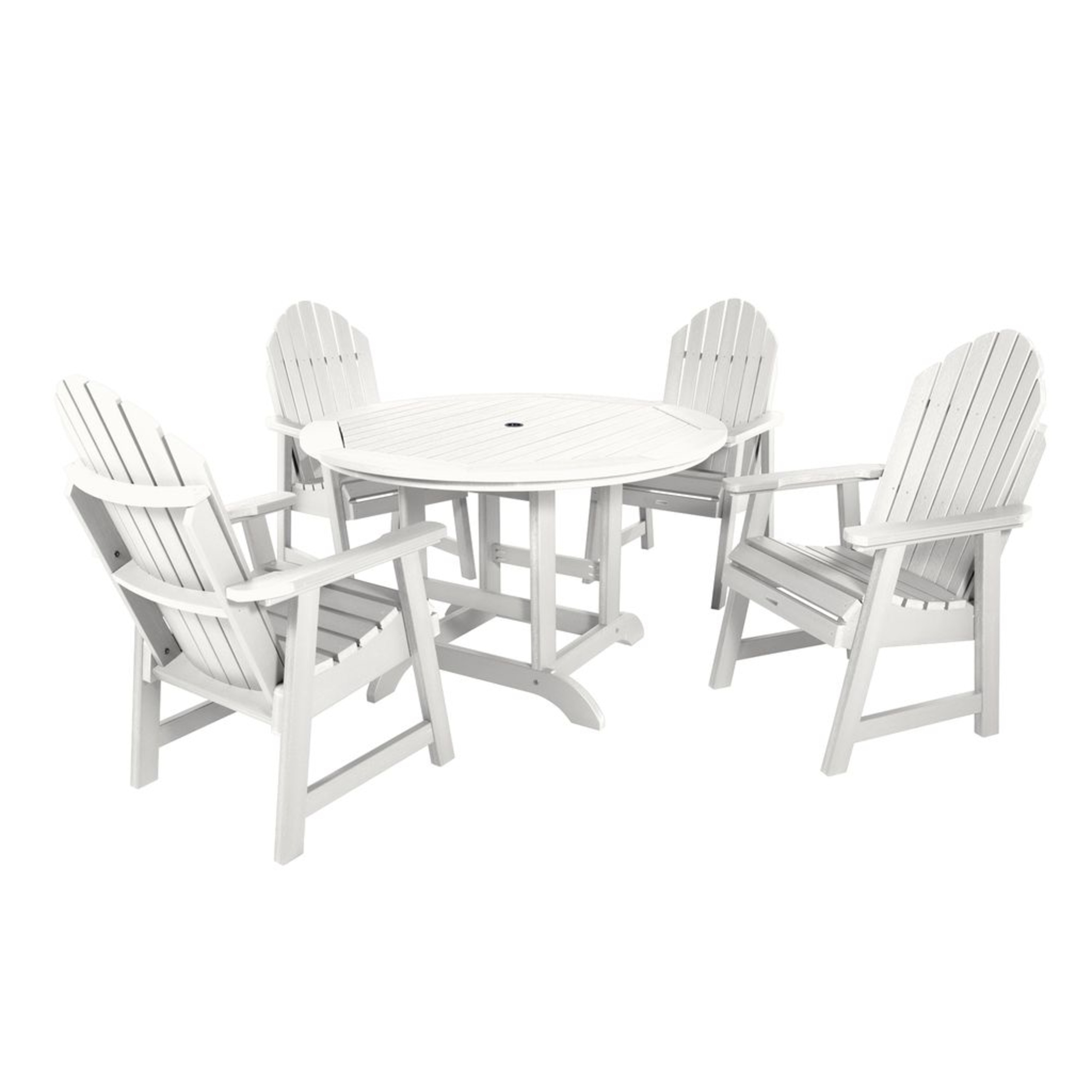 highwood AD-DNA48-WHE The Adirondack 5-Piece Blue Patio Dining Set