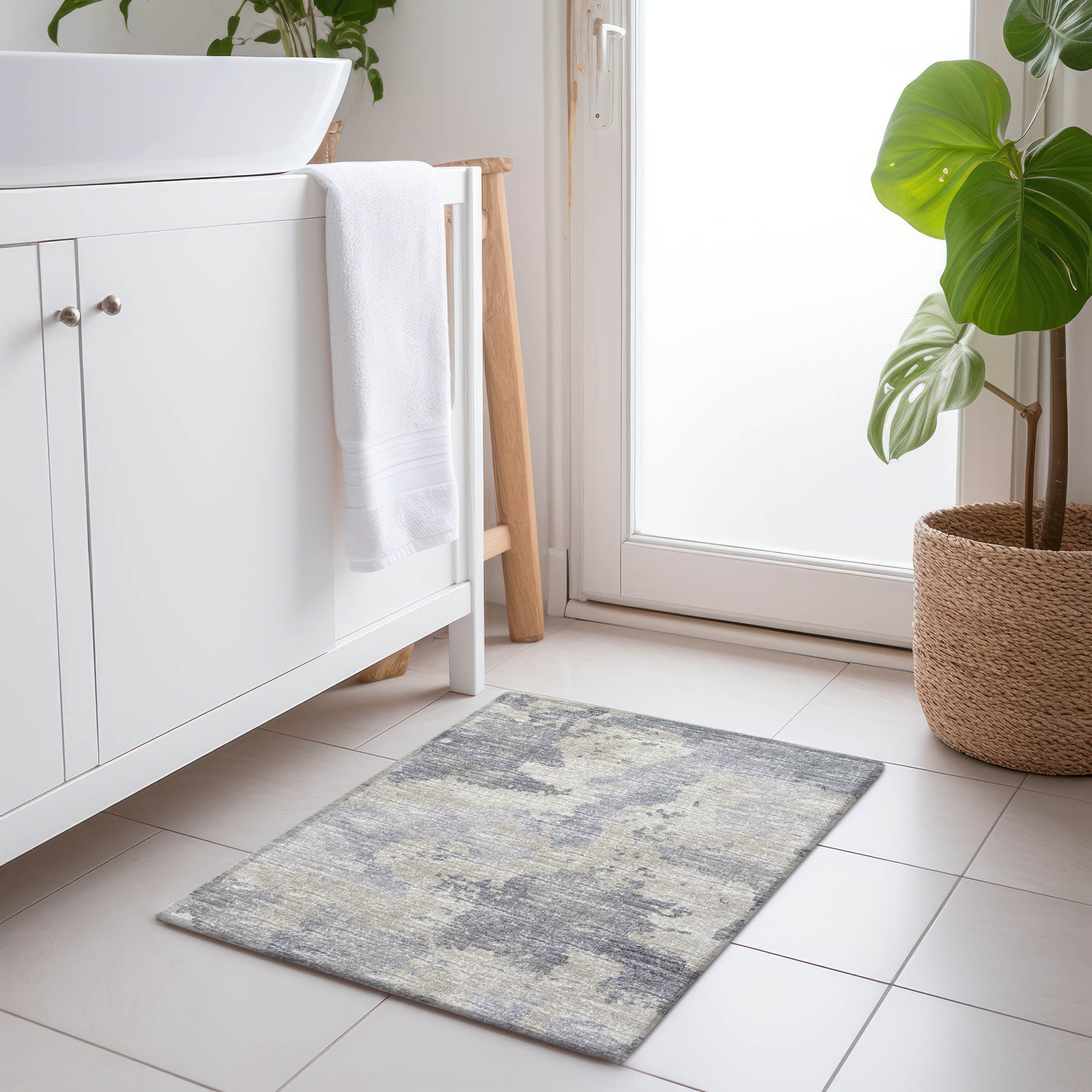 Addison Rugs AMF67GY20X30 Mayfield AMF67GY 2 x 3 (ft) Loomed Polyester Gray Rectangular Indoor Abstract Machine washable Area rug