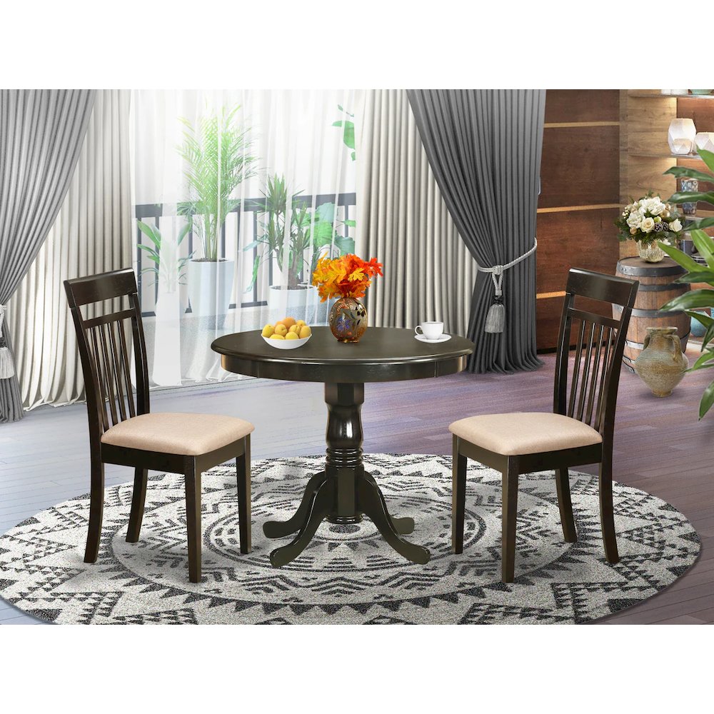 East West Furniture ANCA3-CAP-C 3 Pc small Kitchen Table set-breakfast ...