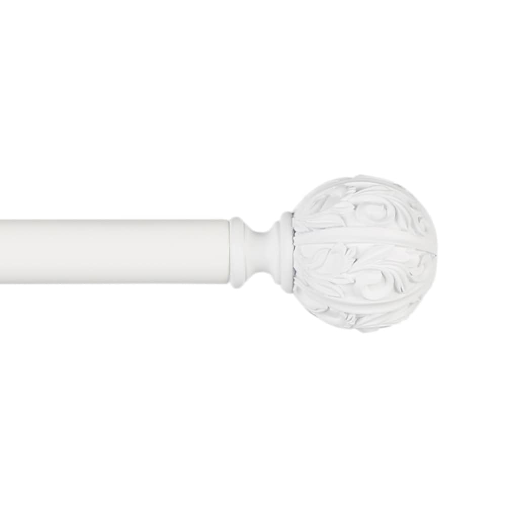 Exclusive Home RD014894DSEHA1 A147 36-in to 72-in Off White Iron Single curtain rod with Finials