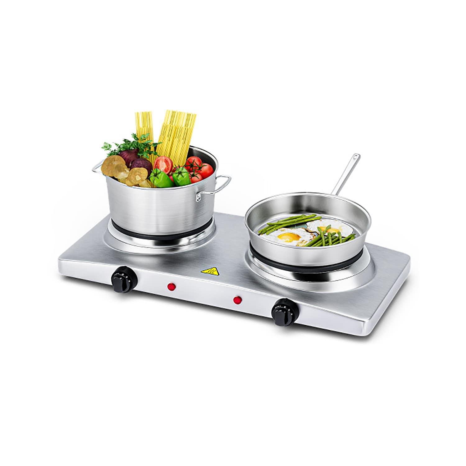 Electric Countertop Hot Plate | Model H70 | Two Large Solid Elements | Wells