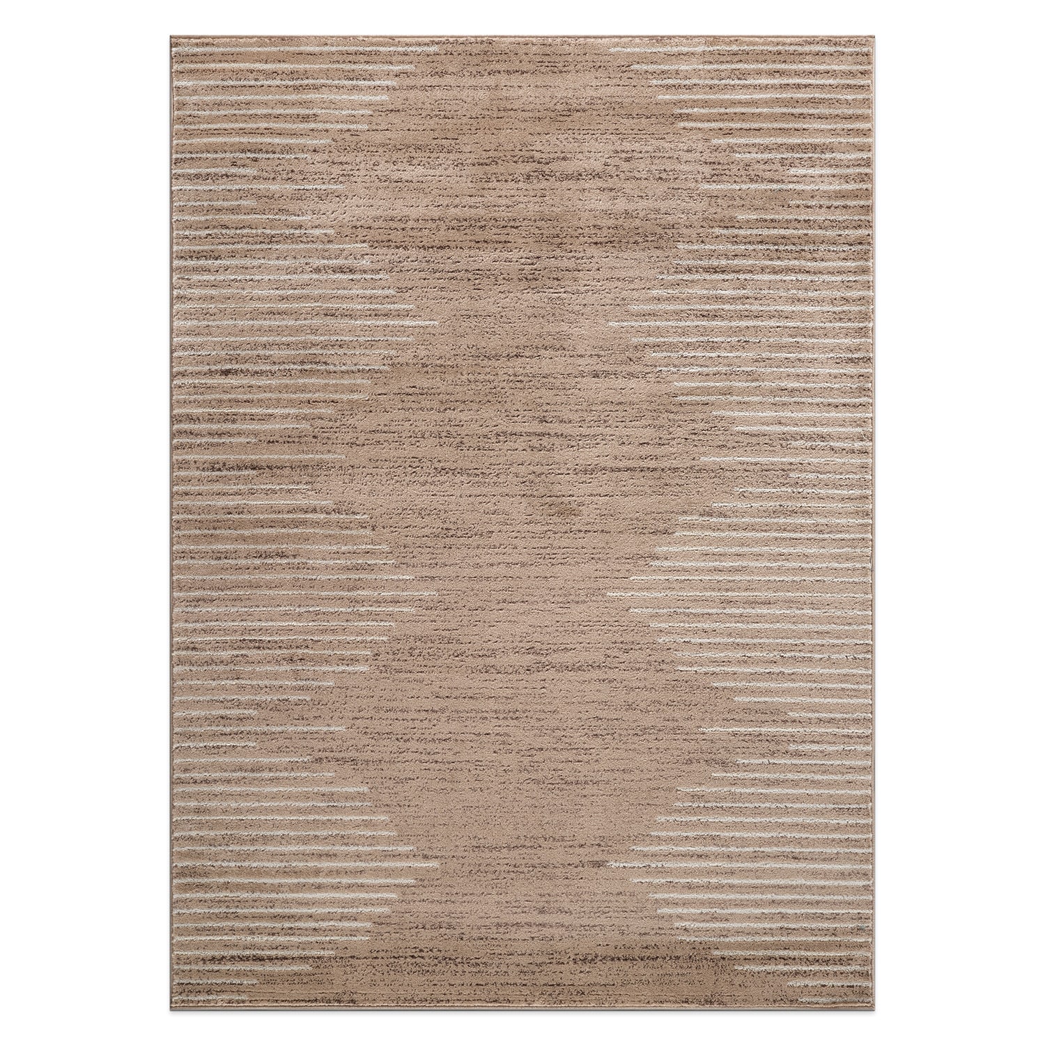 World Rug Gallery 385BEIGE8X10 8 x 10 (ft) Loomed Polypropylene Beige Rectangular Indoor Stripe Bohemian/Eclectic Area rug