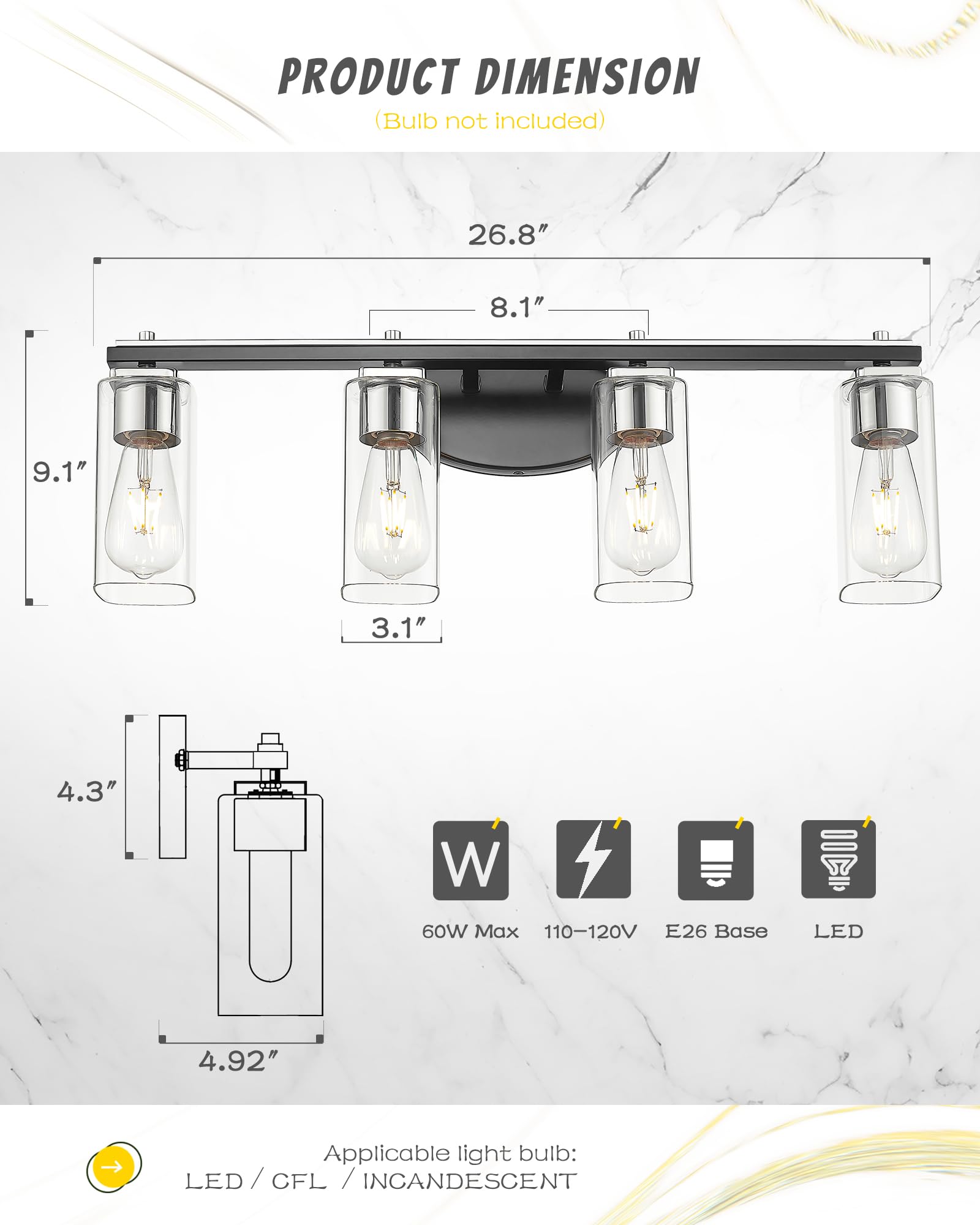 LTMATE LS4FYS74B-4W BK+CH b089995 - View #3