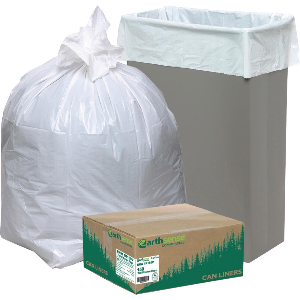 PlasticMill 50-60 Gallon, Black, Contractor 4 mil, 38x58, 32 Bags/Case, Garbage Bags / Trash Can Liners.