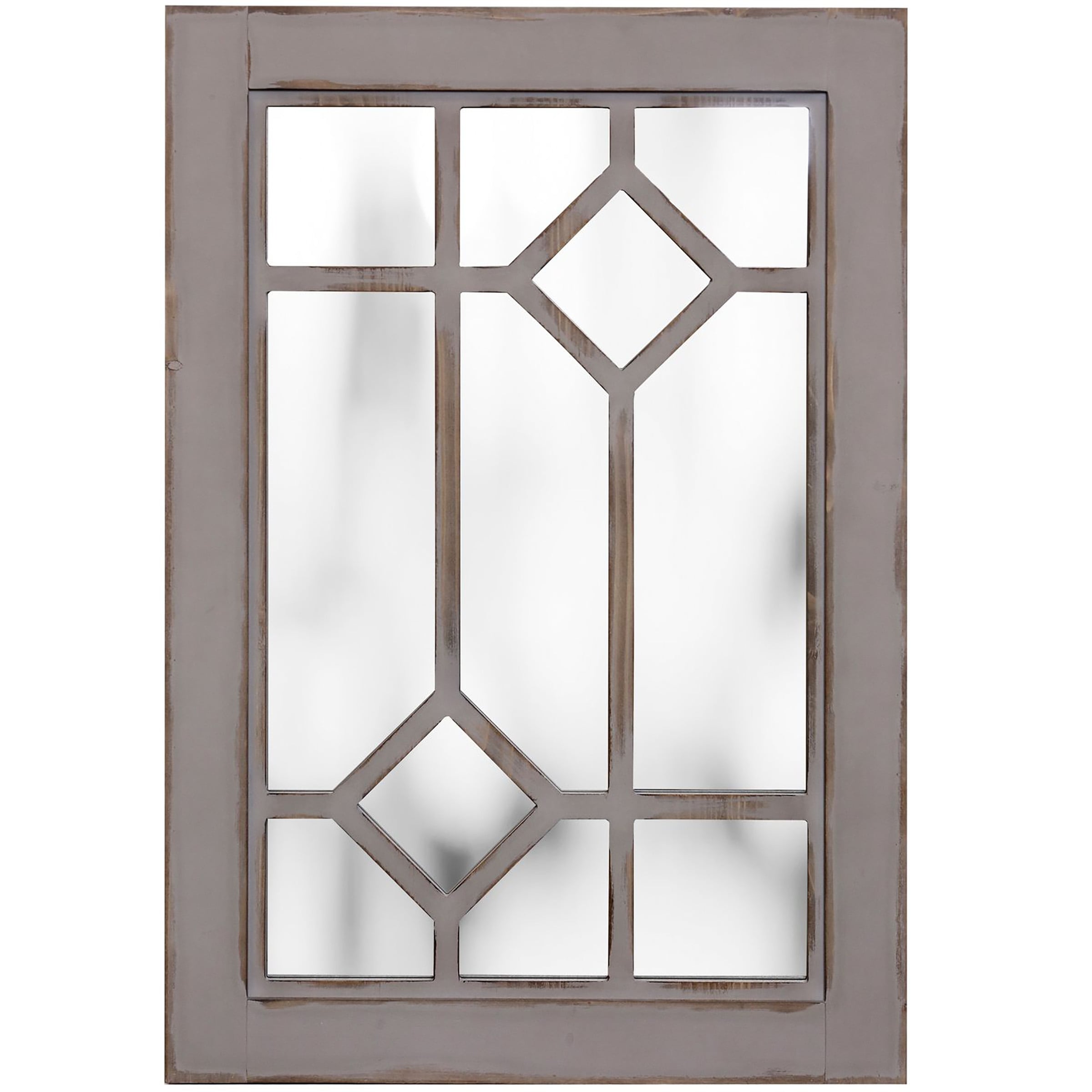 StyleCraft Home Collection MI12838DS 2.4-in W x 32.0-in H Rectangle Weathered Gray Framed Full Length Wall Mirror
