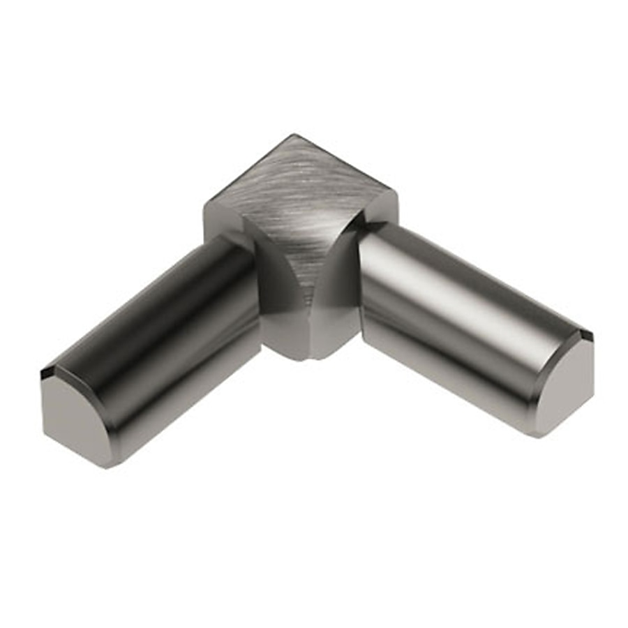 Schluter Systems Rondec 0.375-in W x 1-in L Satin Nickel Aluminum Inside Corner Tile Edge Trim Schluter Systems Rondec 0.375-in W x 1-in L Satin Nickel Aluminum Inside Corner Tile Edge Trim