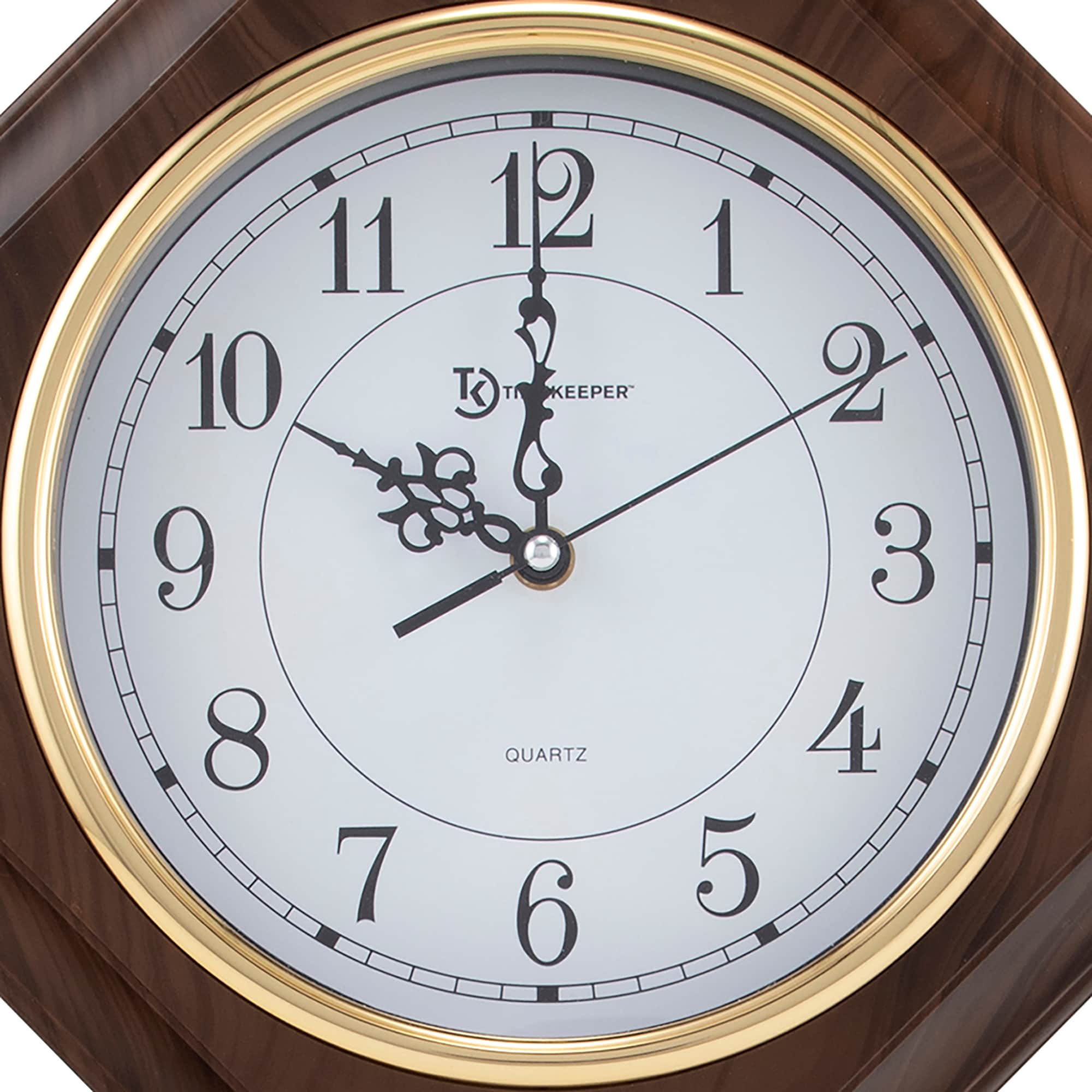 Essex 18.75" Brown Faux Wood Pendulum Wall Clock