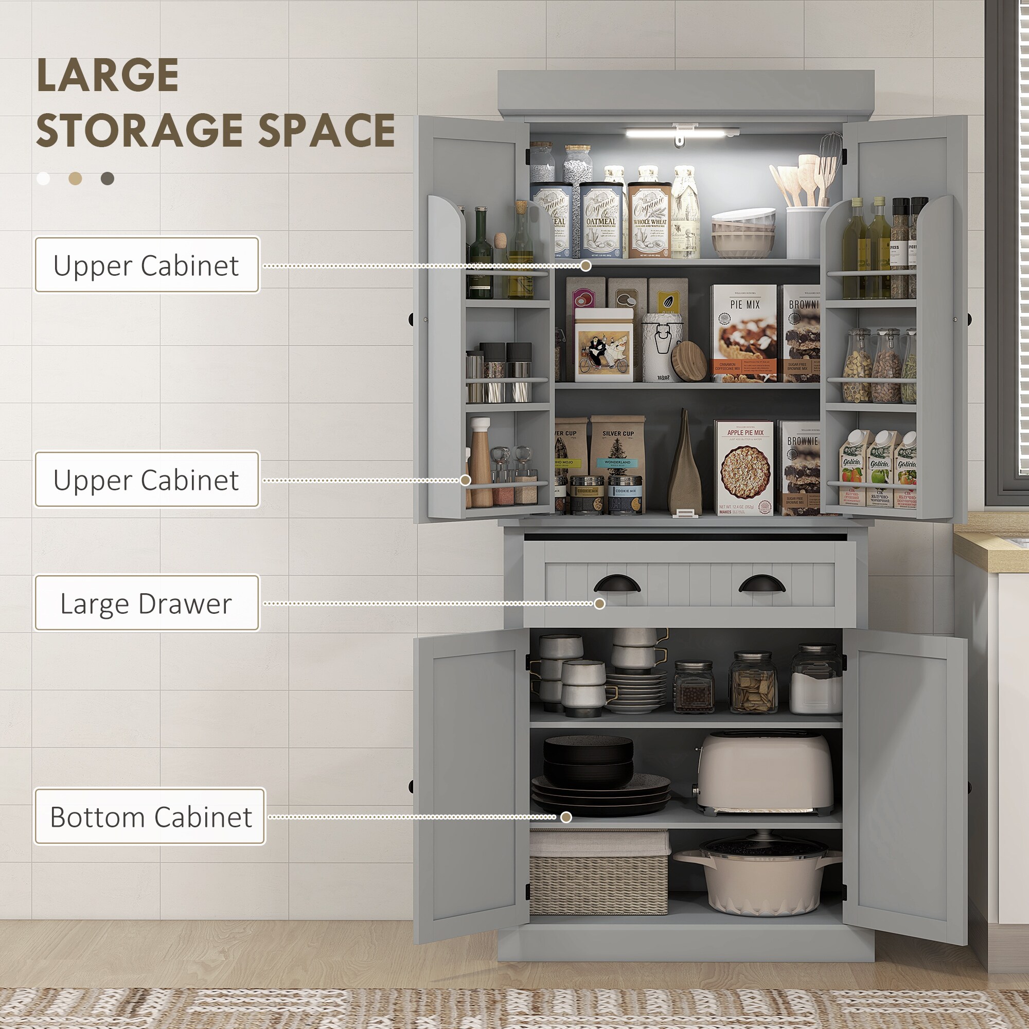 HomCom 83A-152V80GY Pull-Out-Cabinet-Baskets - View #9