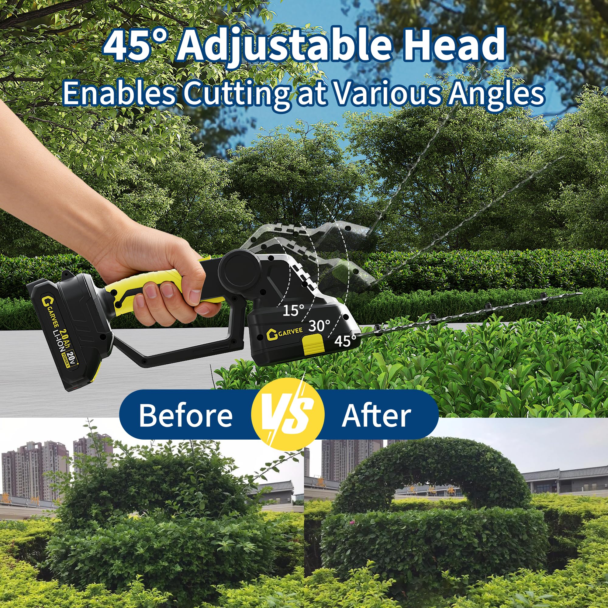 GarveeLife 3TS-ZDUEOQB8VX1 Cordless-Hedge-Trimmers - View #4
