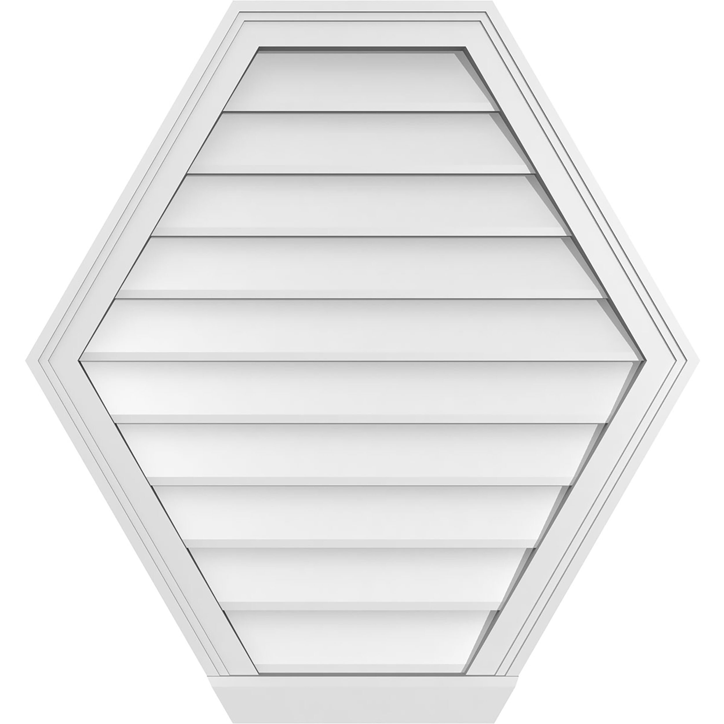 Ekena Millwork GVPHP30X3203SN 30-Inches x 32-Inches Off-white Peaked PVC Gable Louver Vent