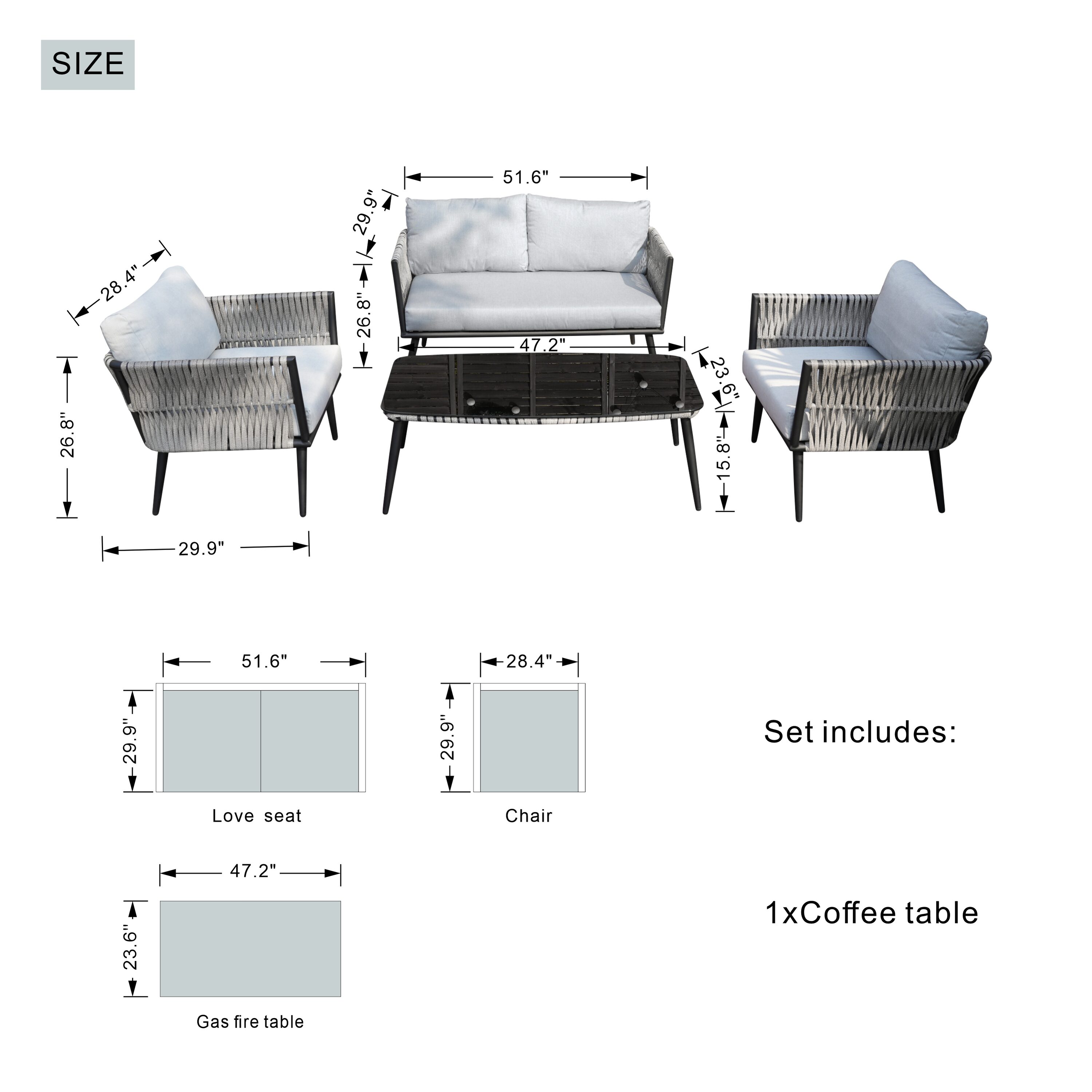 Direct Wicker DWS-1649B Patio-Conversation-Sets - View #8