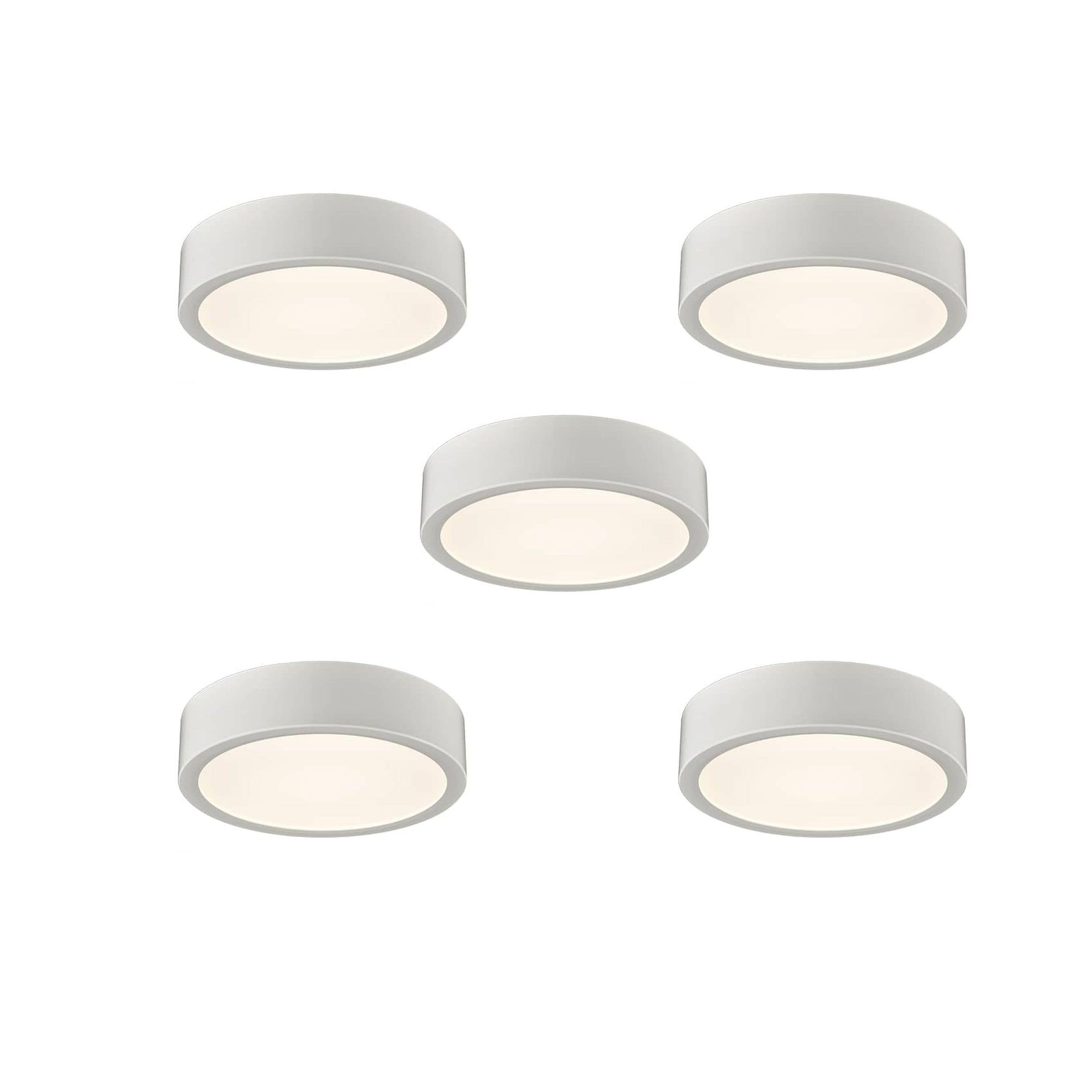 Claxy DE-T7228CU-WW-35 LED 1 -Light 5.5-in Polished White Flush Mount Light