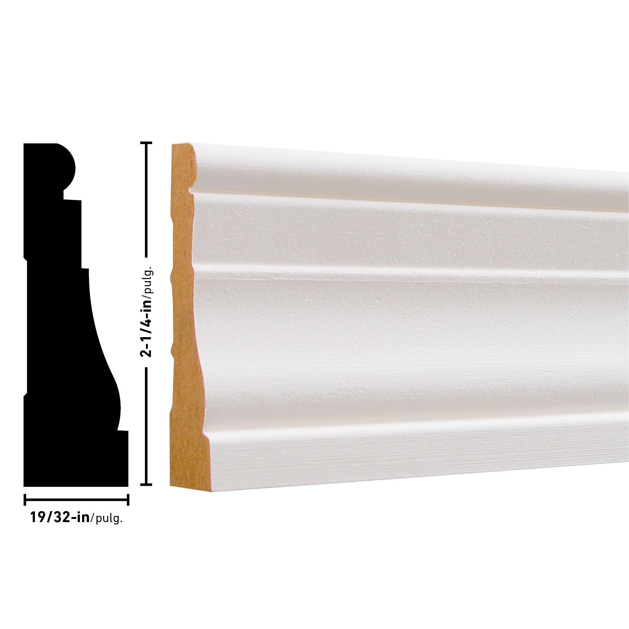 EverTrue 19/32-in x 2-1/4-in x 7-ft Primed Mdf Casing (12-Pack) in the ...