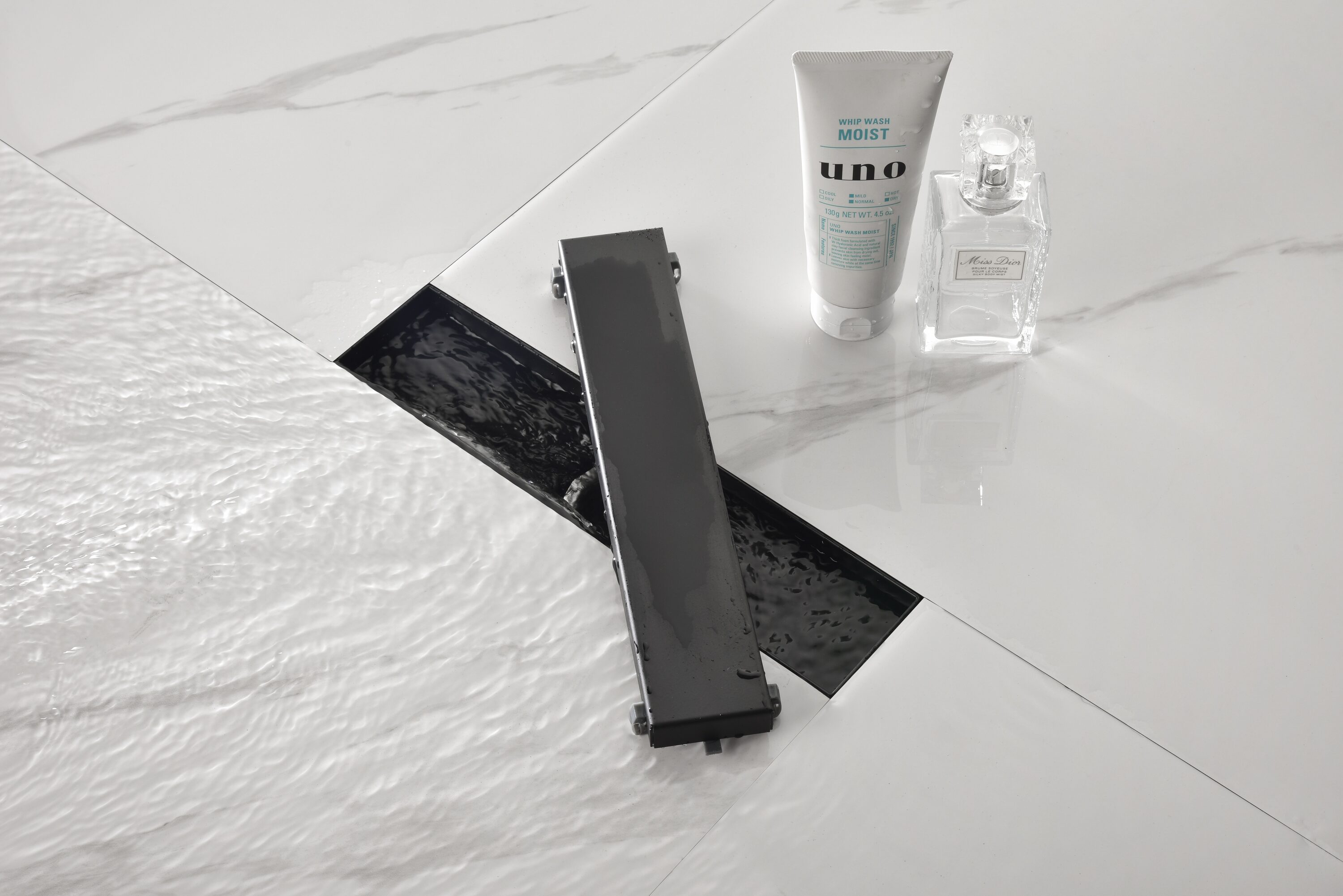 Tatayosi DJ-891544 12 Inch Linear Shower Drain with Removable Cover 304 Stainless Steel Hair Strainer Leveling Feet