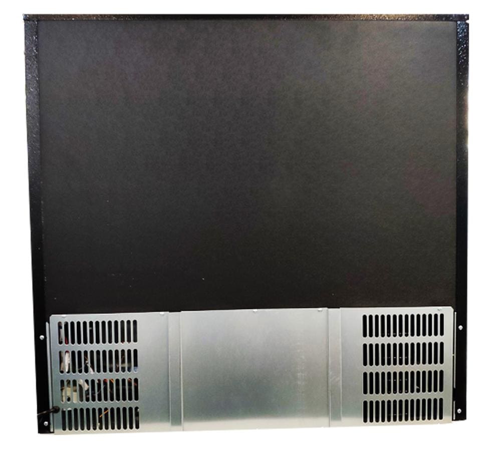 Black Glass Two-Door LED-Lit Back Bar Refrigerator