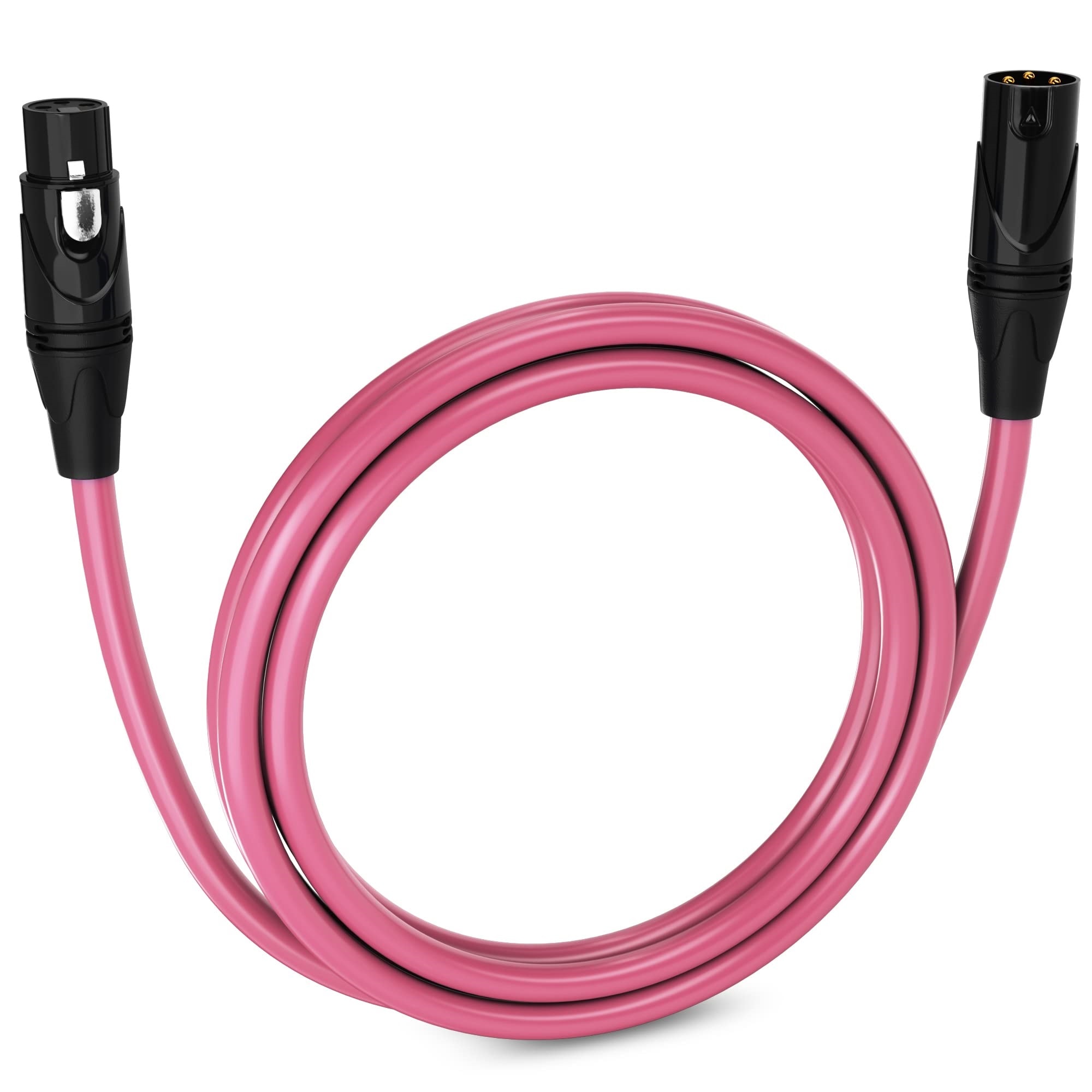 LyxPro 6 ft Balanced XLR Cable - Male to Female 3 Pin Microphone Cable - Pink