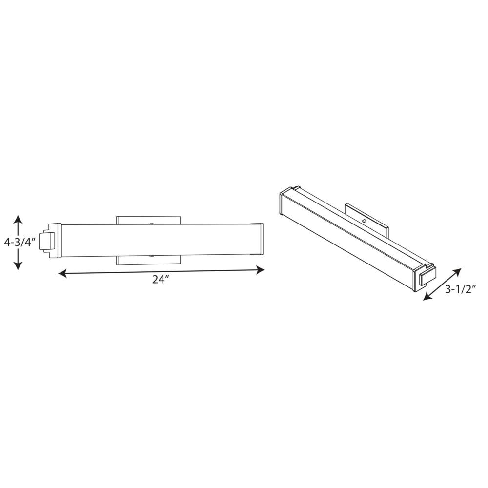 Sleek Modern 24" LED Brushed Nickel Acrylic Linear Bath Light