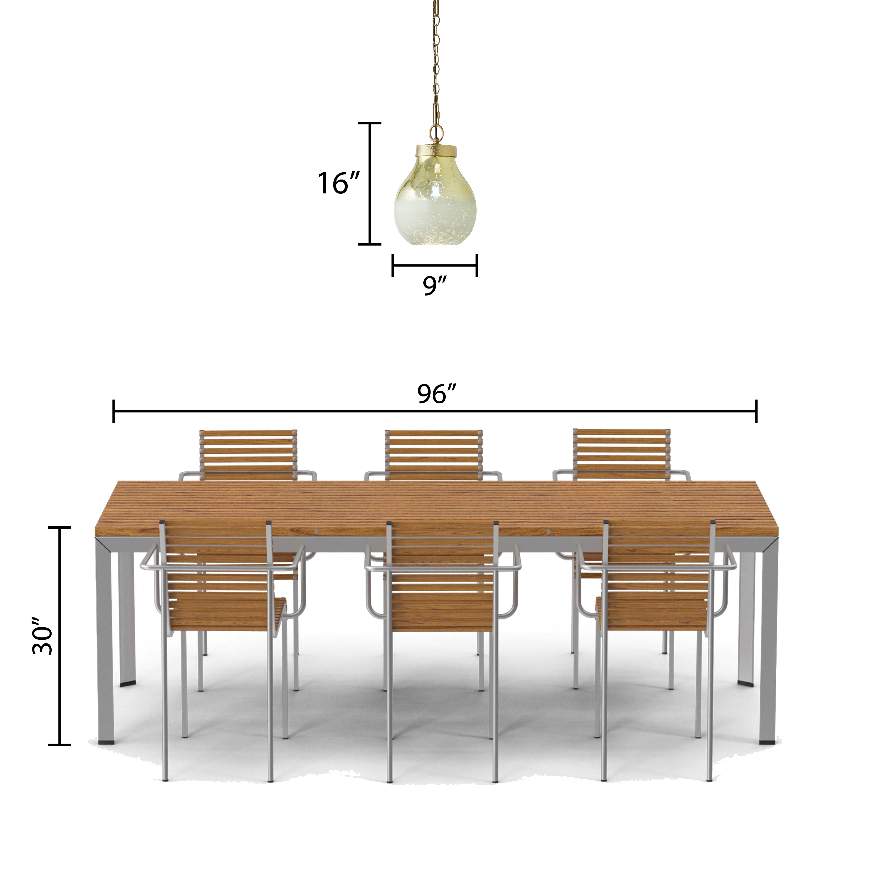 Gold and Cream Ombre Mercury Glass Bell Pendant Light