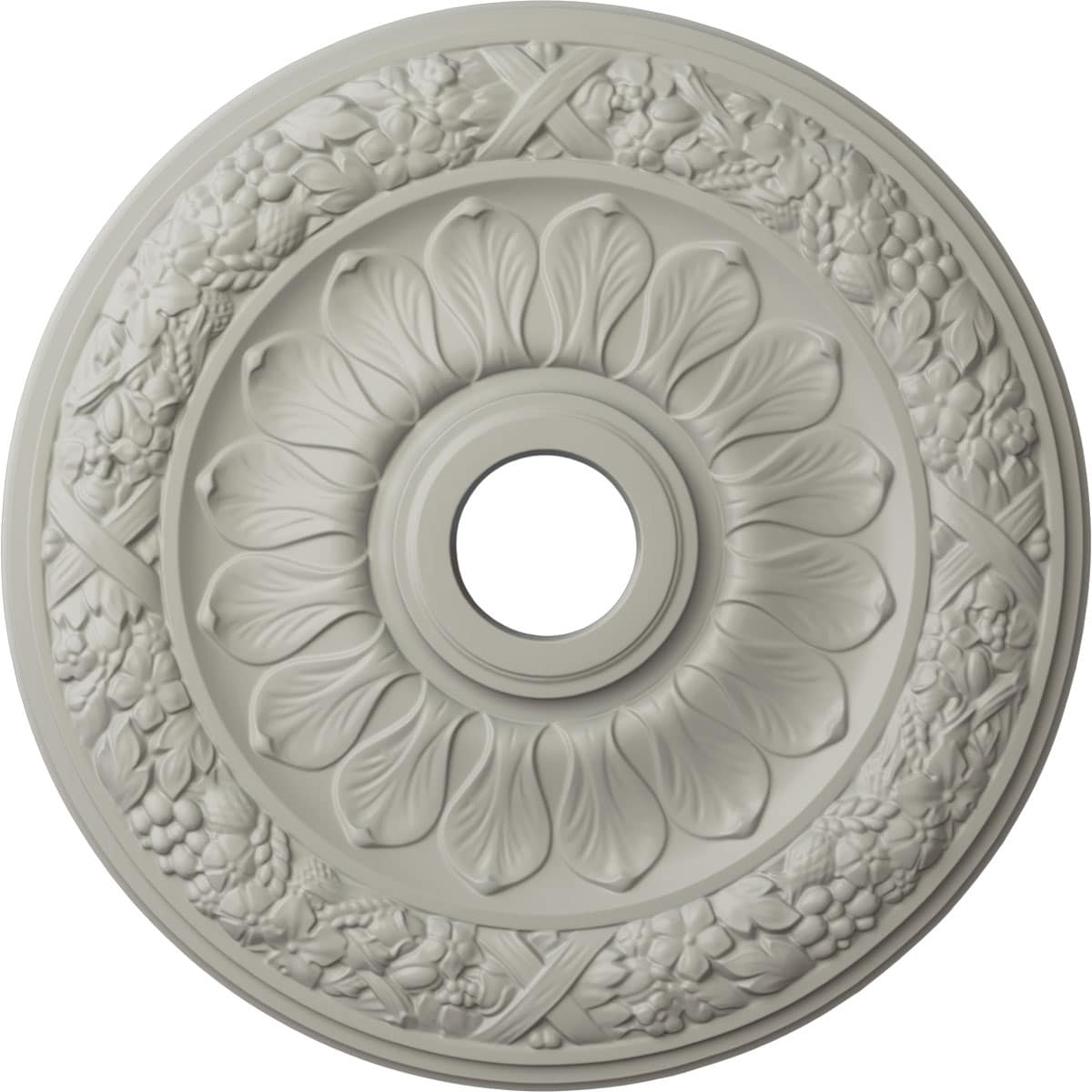 Ekena Millwork CM24SWPCF Swindon 24-in W x 24-in L Pot Of Cream Polyurethane Ceiling Medallion