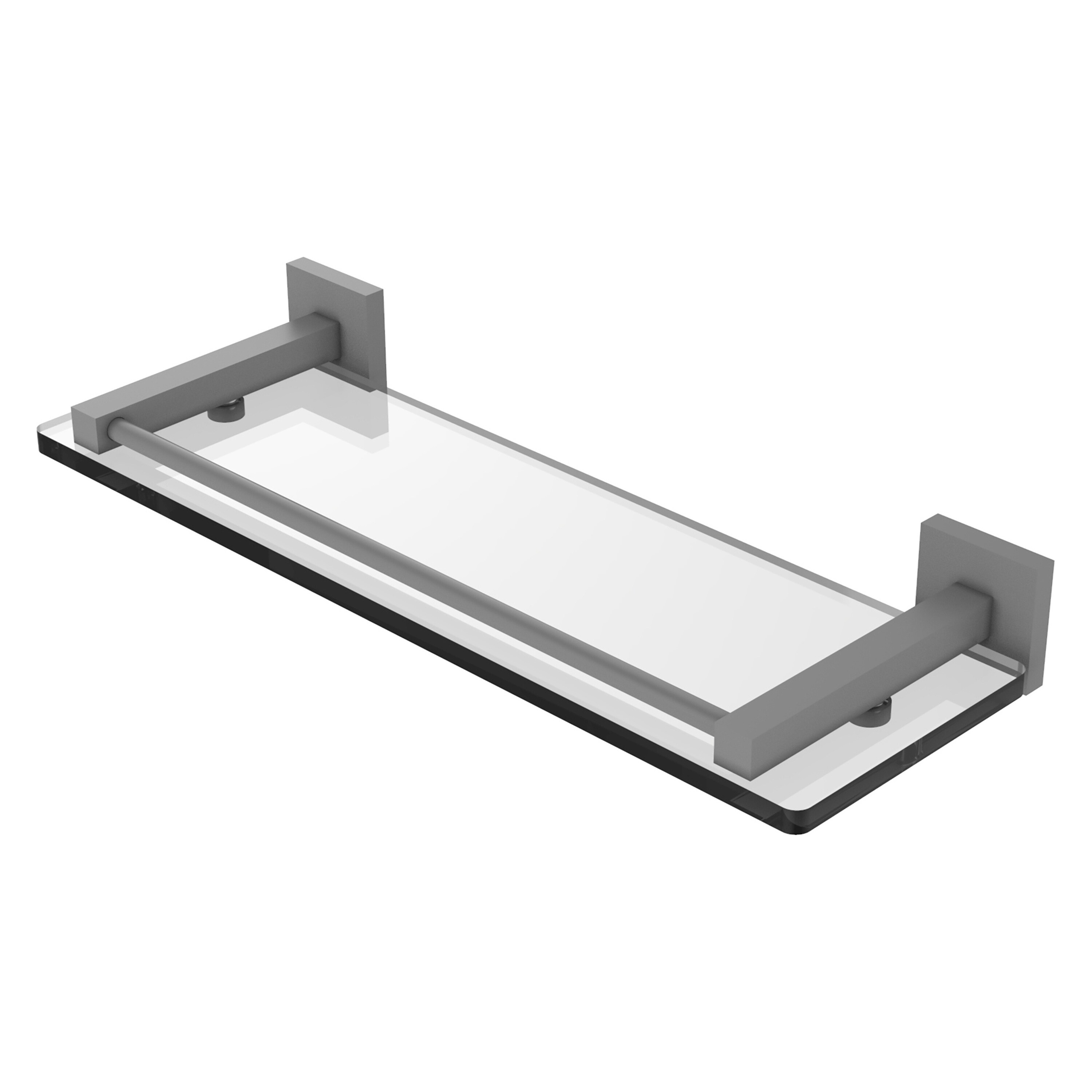 Allied Brass MT-1-16-GAL-GYM Montero Matte Gray Wall mount Bathroom Shelf ( 16-in x 2-in x 5-in )